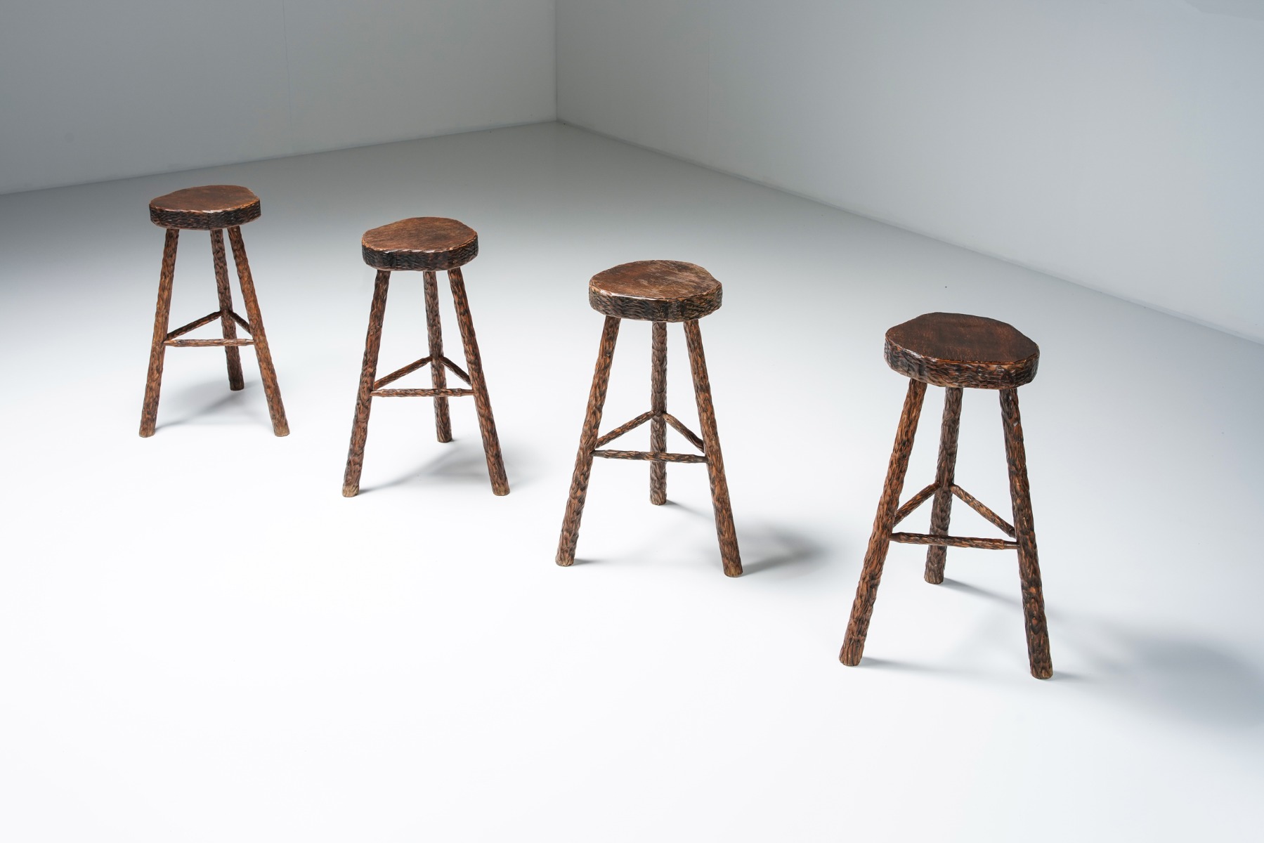Art Populaire Bar Stools Mid Century Modern - 1950's