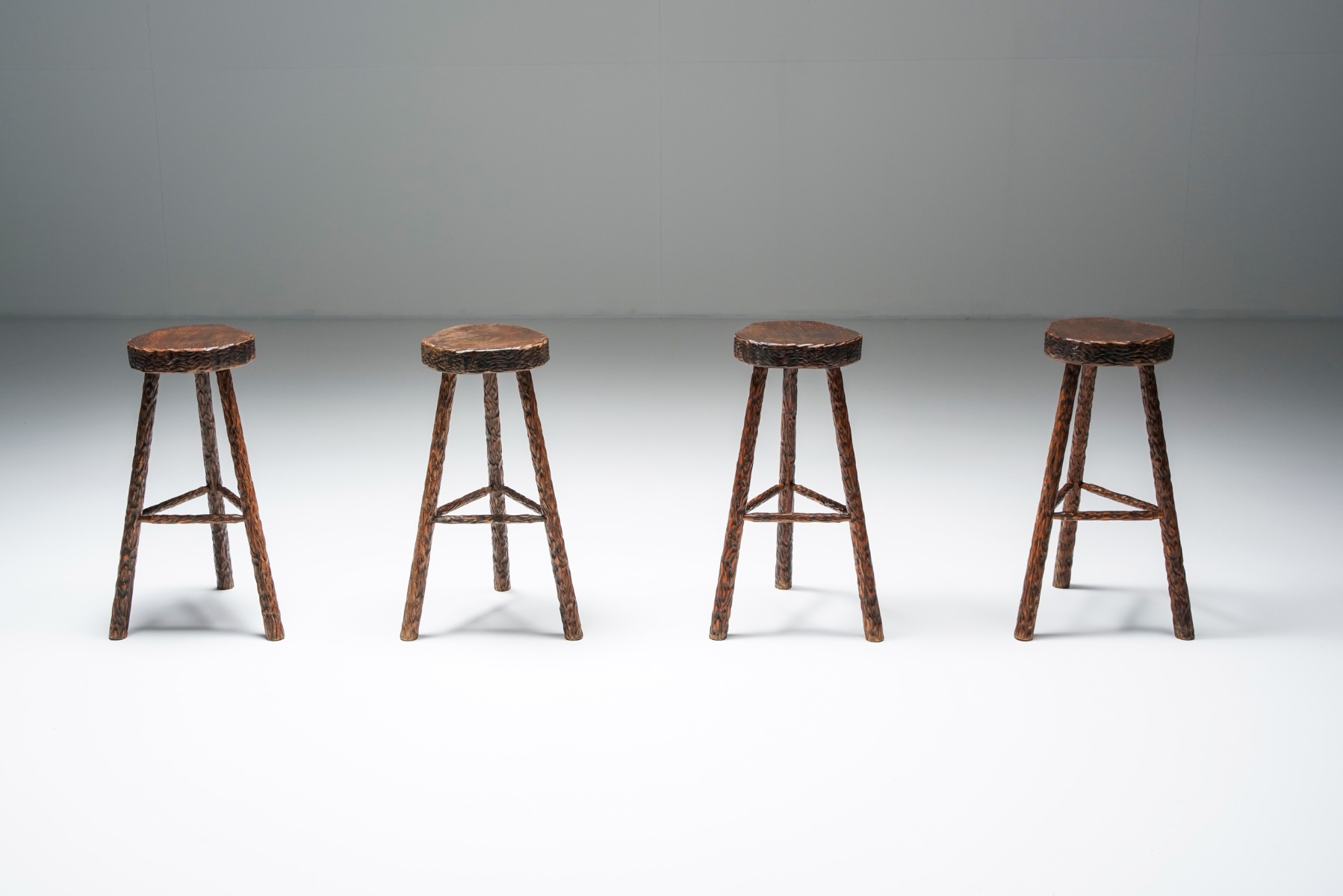 Art Populaire Bar Stools Mid Century Modern - 1950's