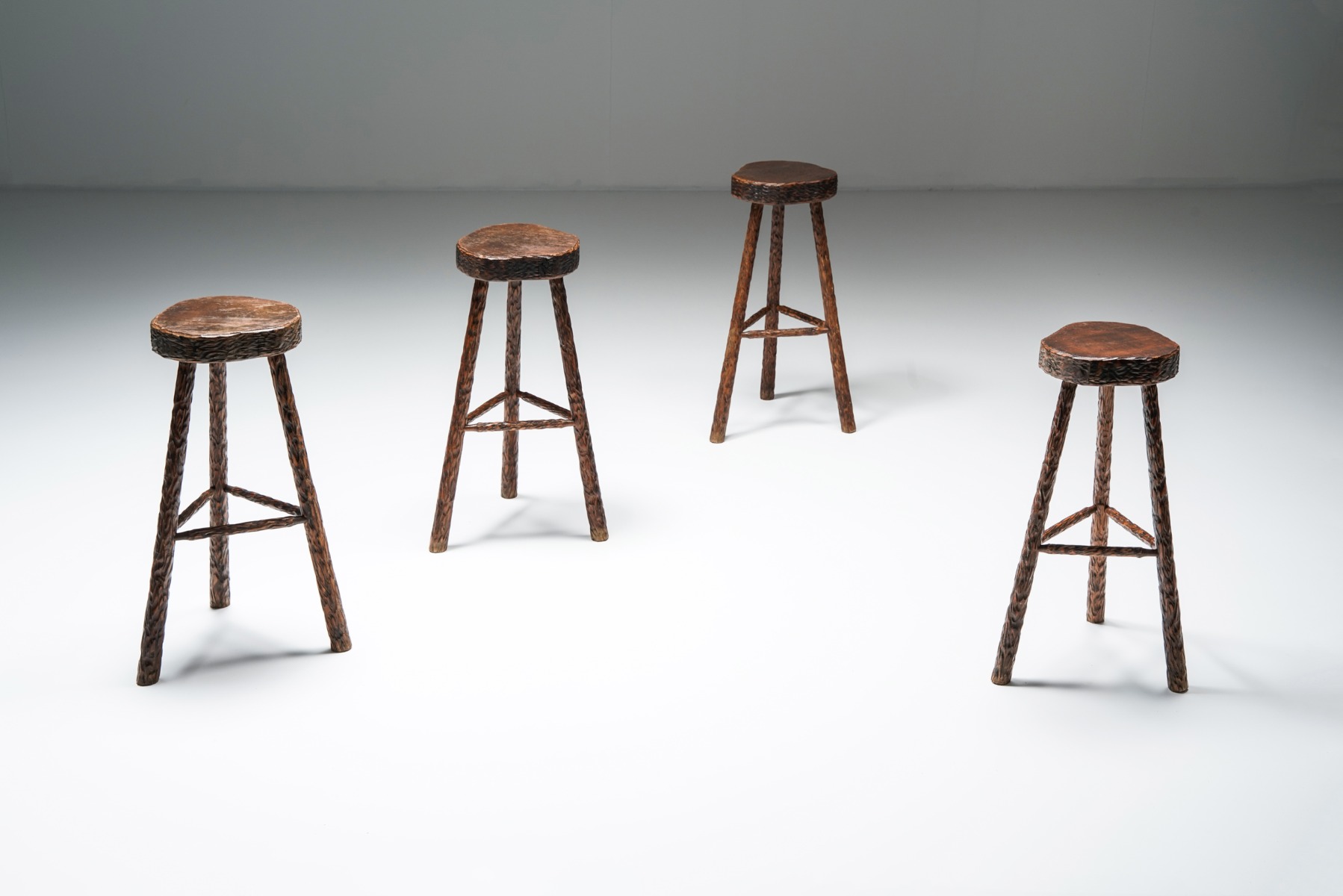 Art Populaire Bar Stools Mid Century Modern - 1950's