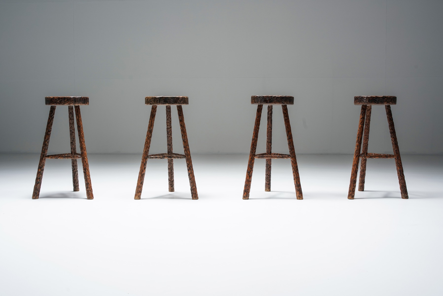 Art Populaire Bar Stools Mid Century Modern - 1950's