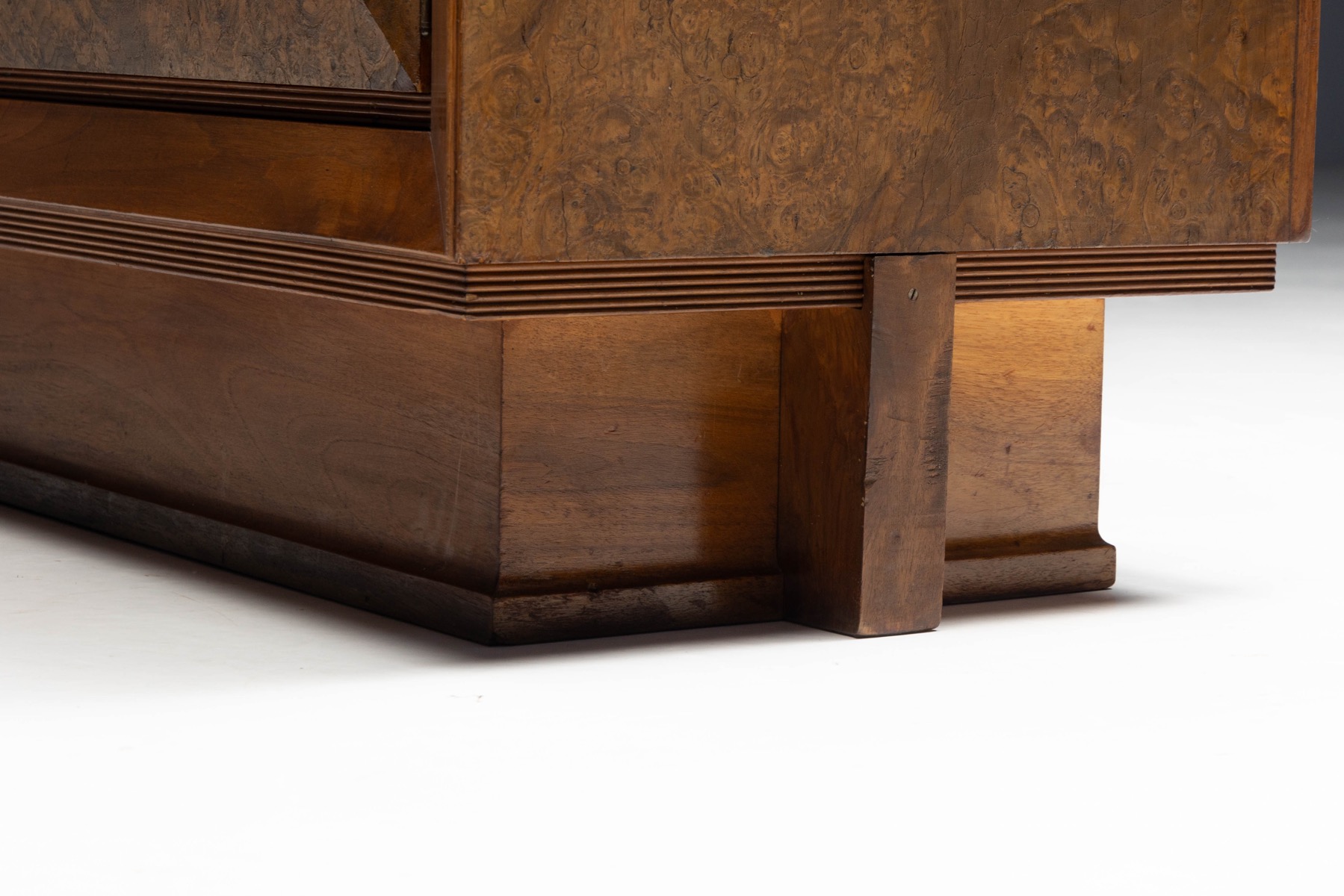 Art Deco Sideboard with Pyramid Inlay Doors, Italy - 1930s