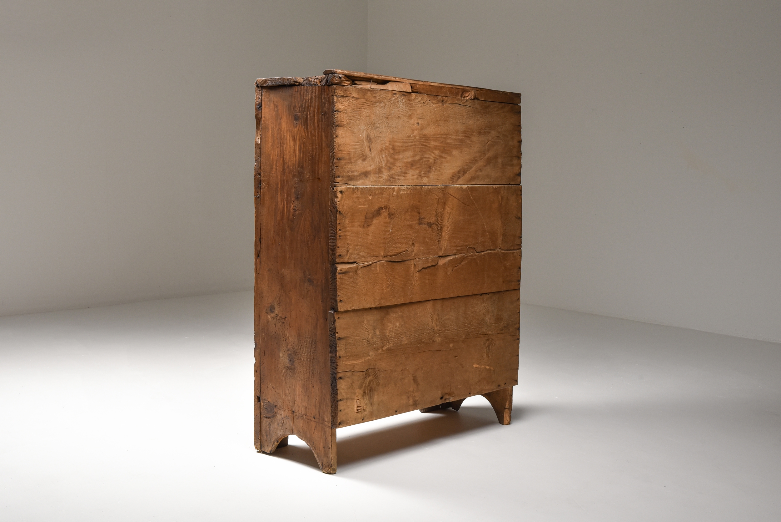 Rustic 'Art Populaire' Folk art storage piece from the Auvergne, France - 1800's