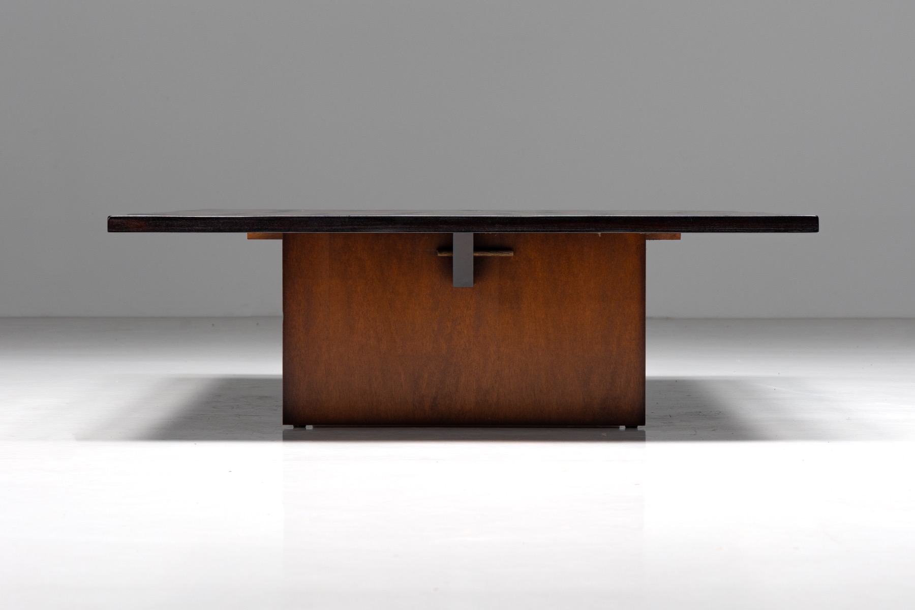 Coffee Table by Axel Vervoordt in Wengé and Bamboo - 1980s