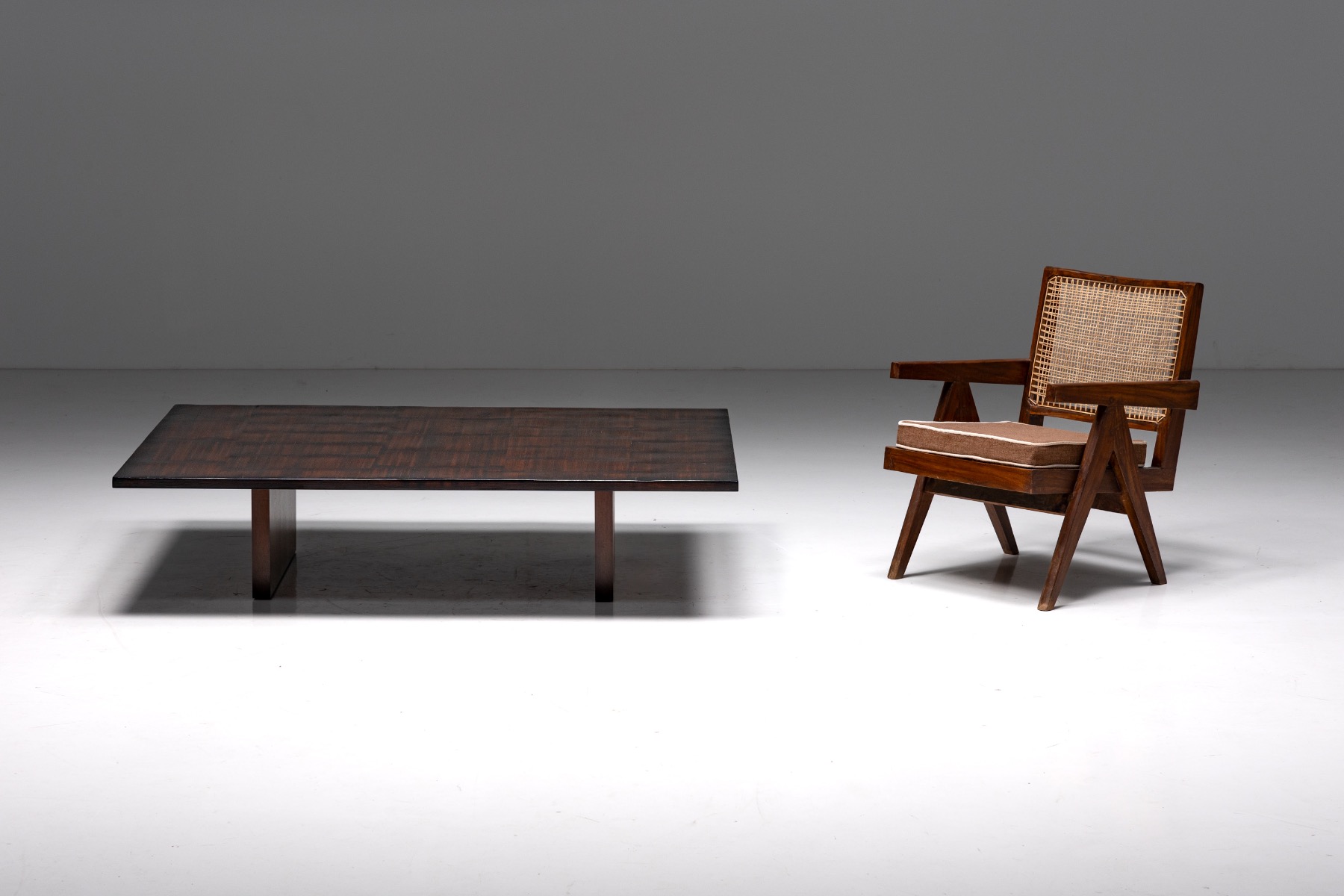 Coffee Table by Axel Vervoordt in Wengé and Bamboo - 1980s