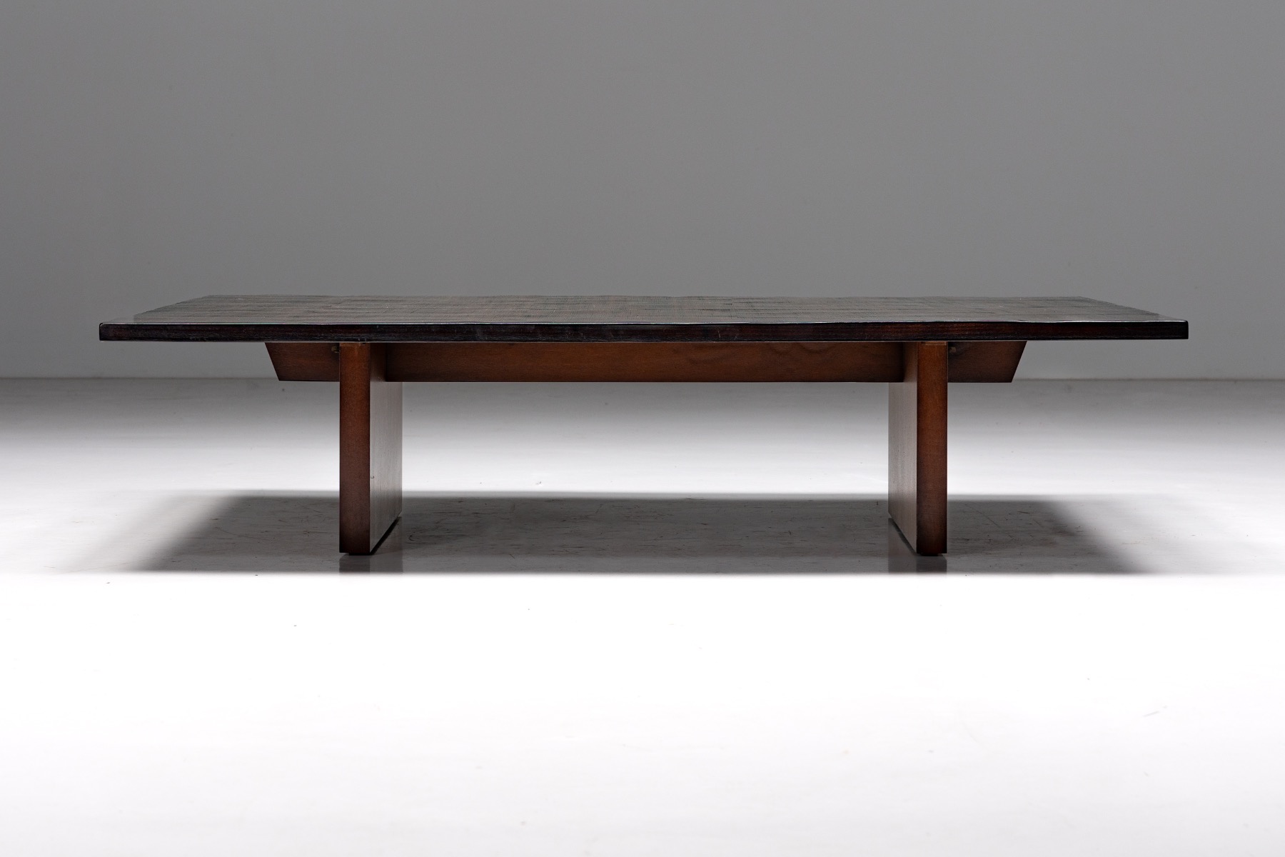 Coffee Table by Axel Vervoordt in Wengé and Bamboo - 1980s