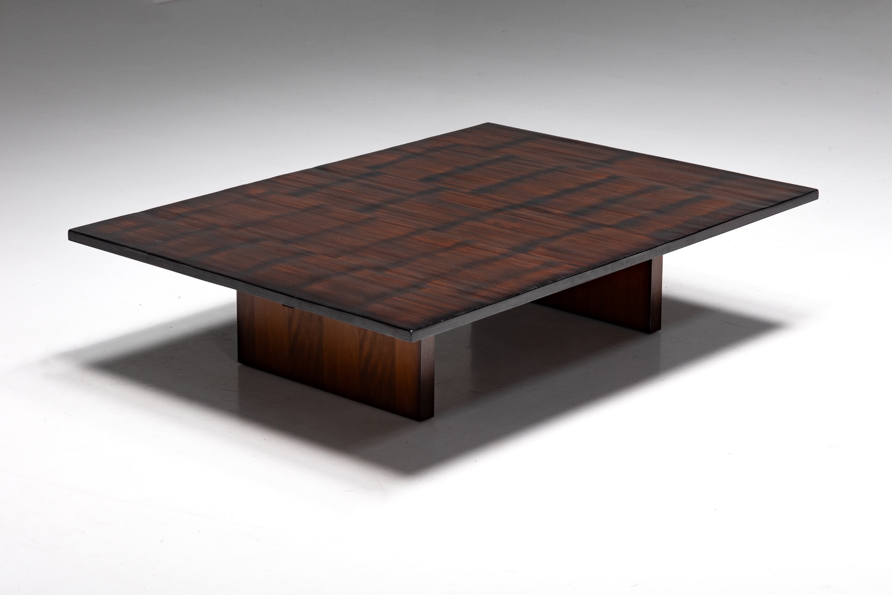 Coffee Table by Axel Vervoordt in Wengé and Bamboo - 1980s