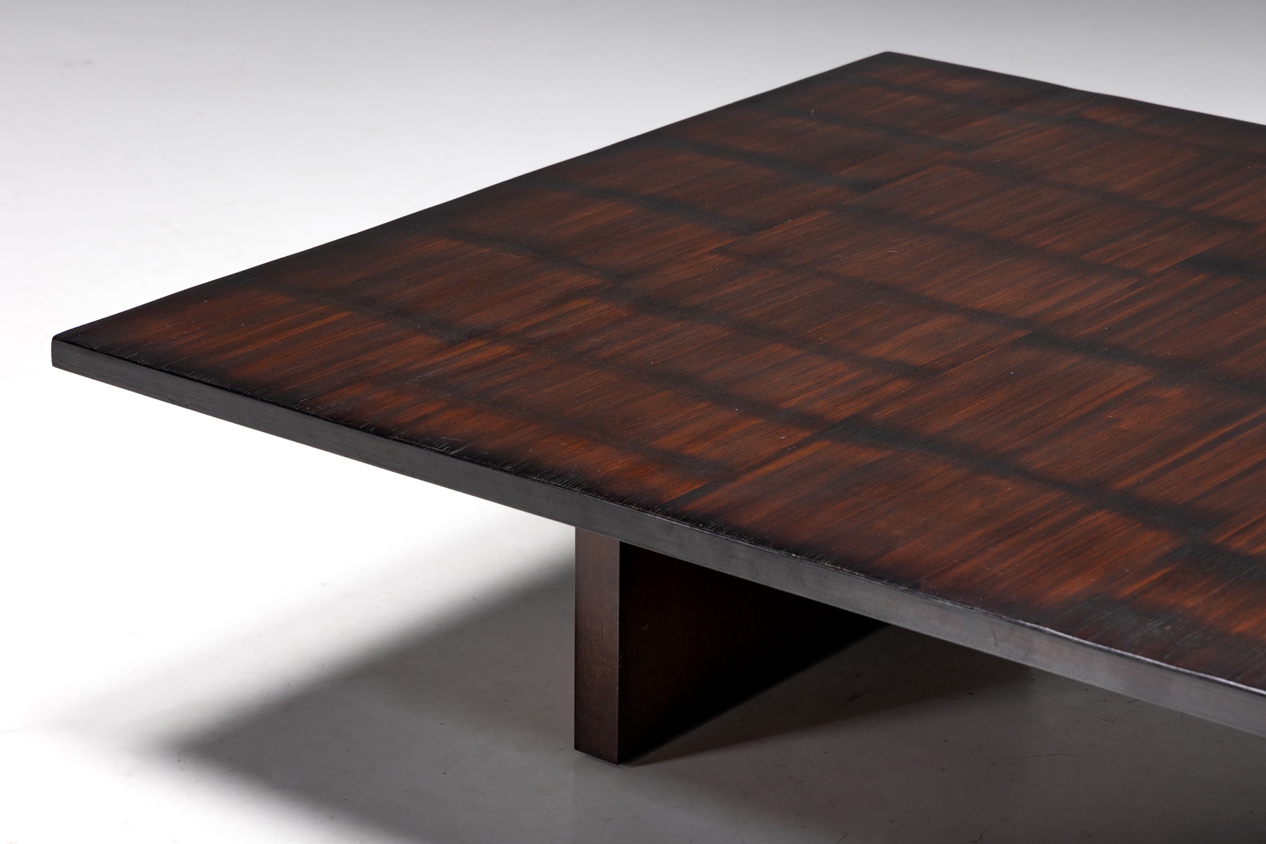 Coffee Table by Axel Vervoordt in Wengé and Bamboo - 1980s