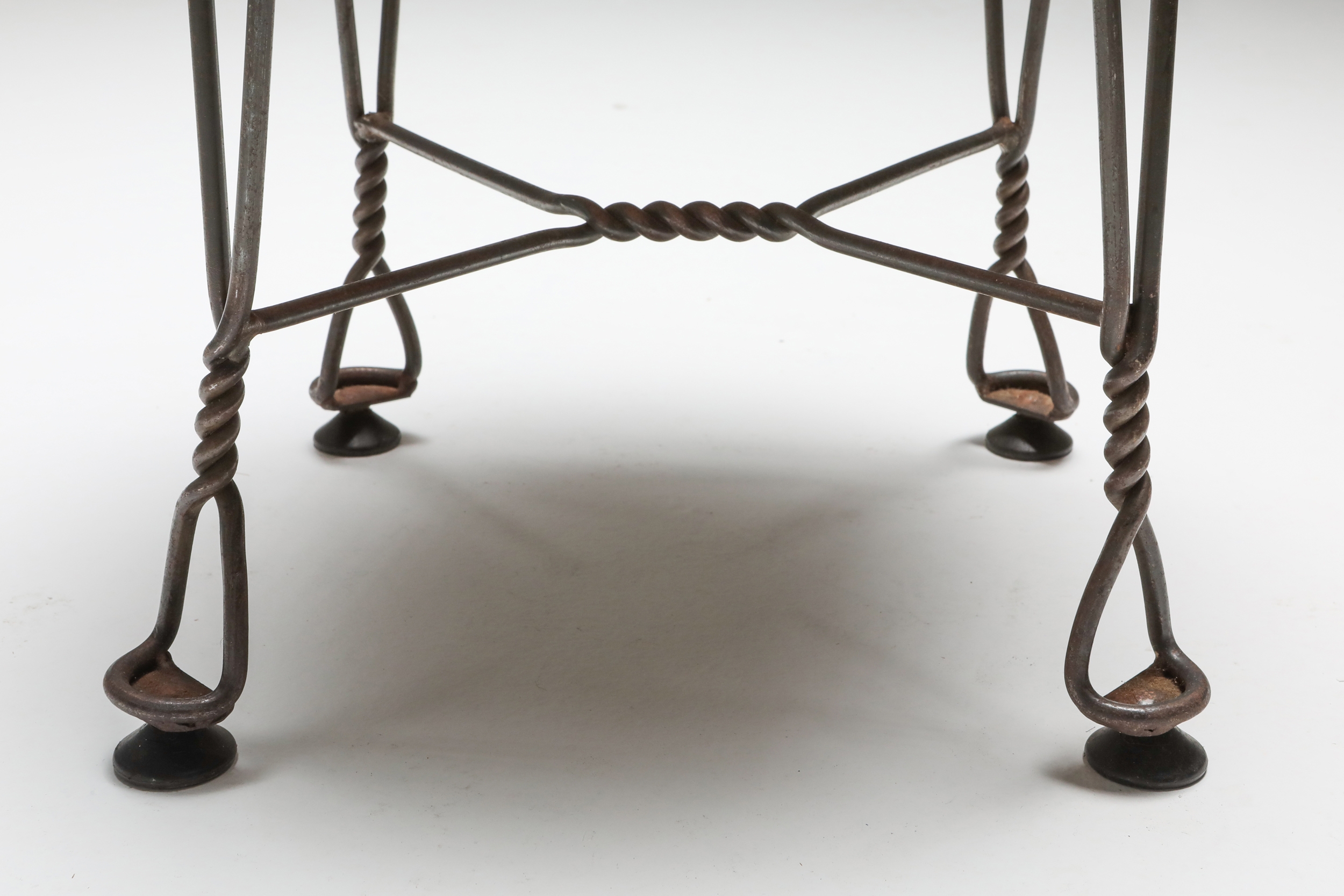 Wire metal and velvet dining chairs 'atelier français' - 1970's