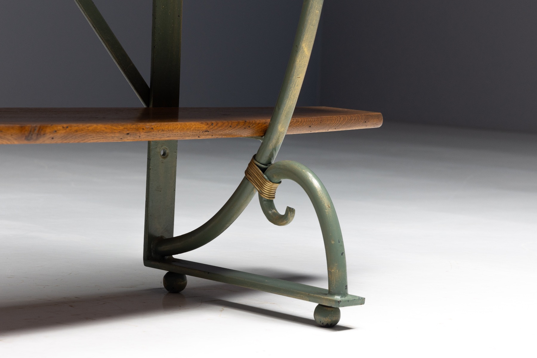 Bakery Display Rack with Iron Frame and Oak Shelves, France – 1920s