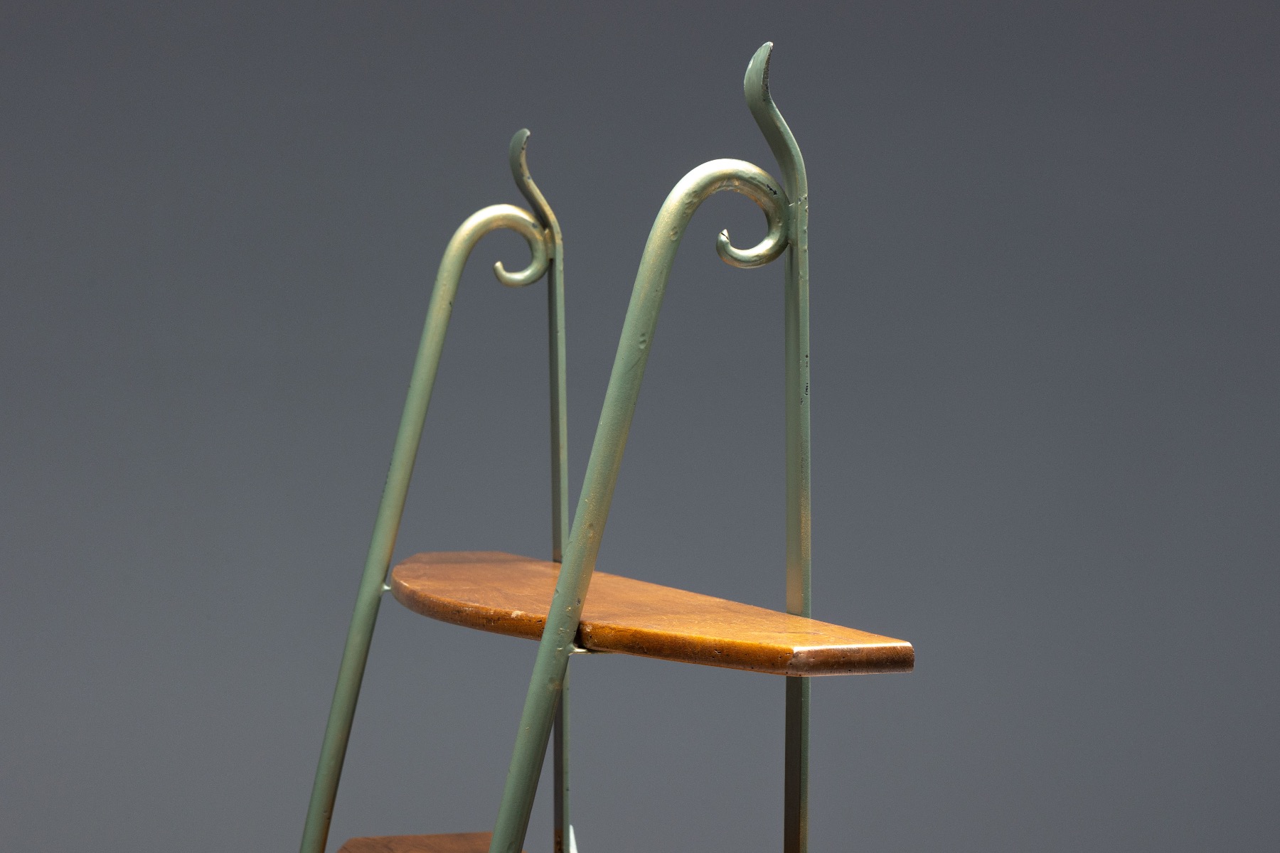 Bakery Display Rack with Iron Frame and Oak Shelves, France – 1920s