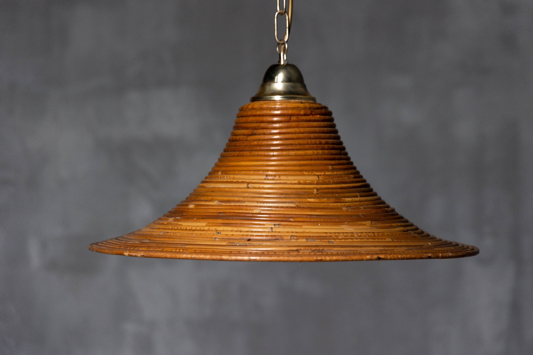 Bamboo Rattan Pendant Lamps by Vivai del Sud - 1970s