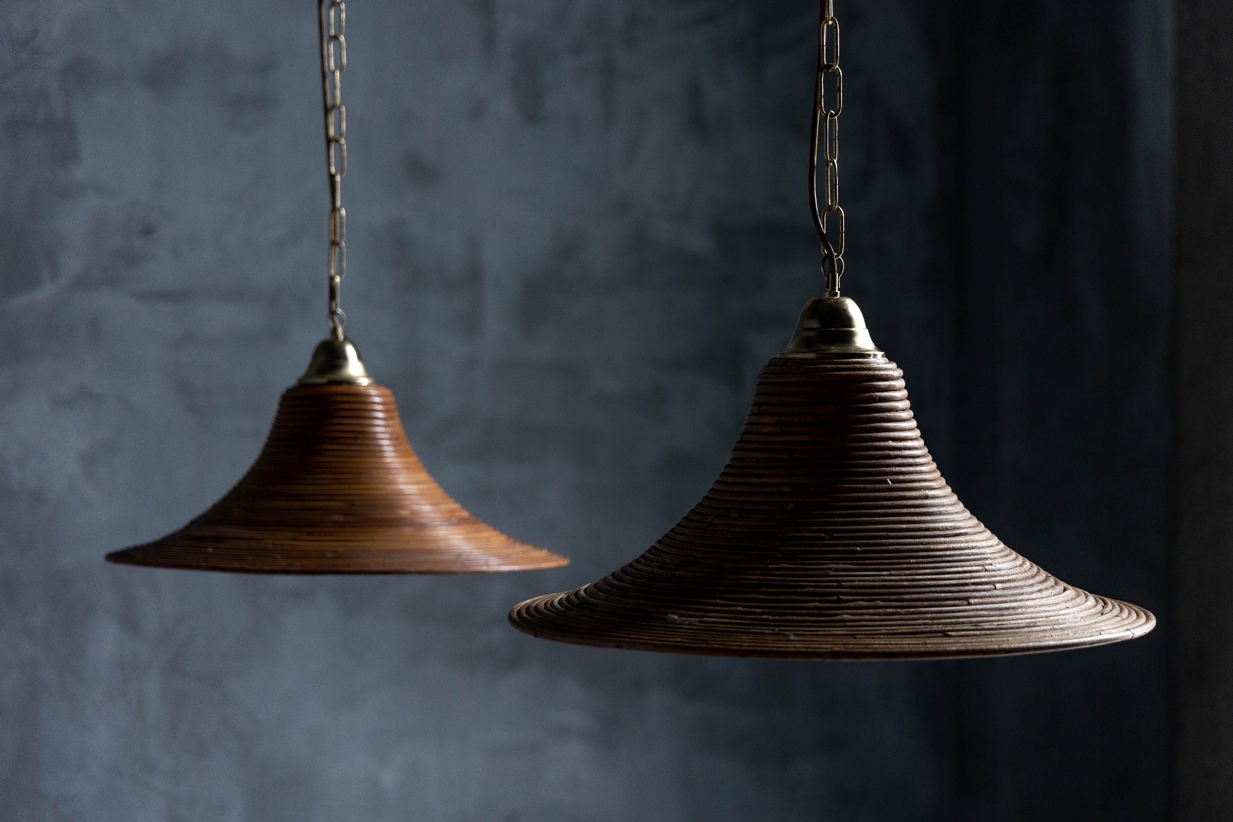 Bamboo Rattan Pendant Lamps by Vivai del Sud - 1970s