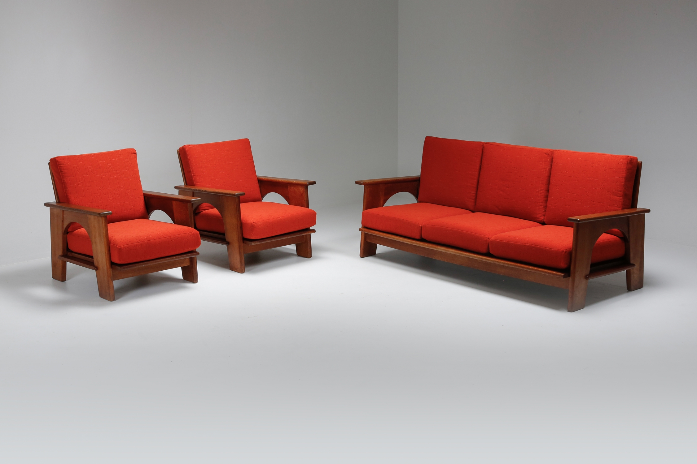 Dutch Oakwood Lounge Seating set by Bas Van Pelt - 1940's