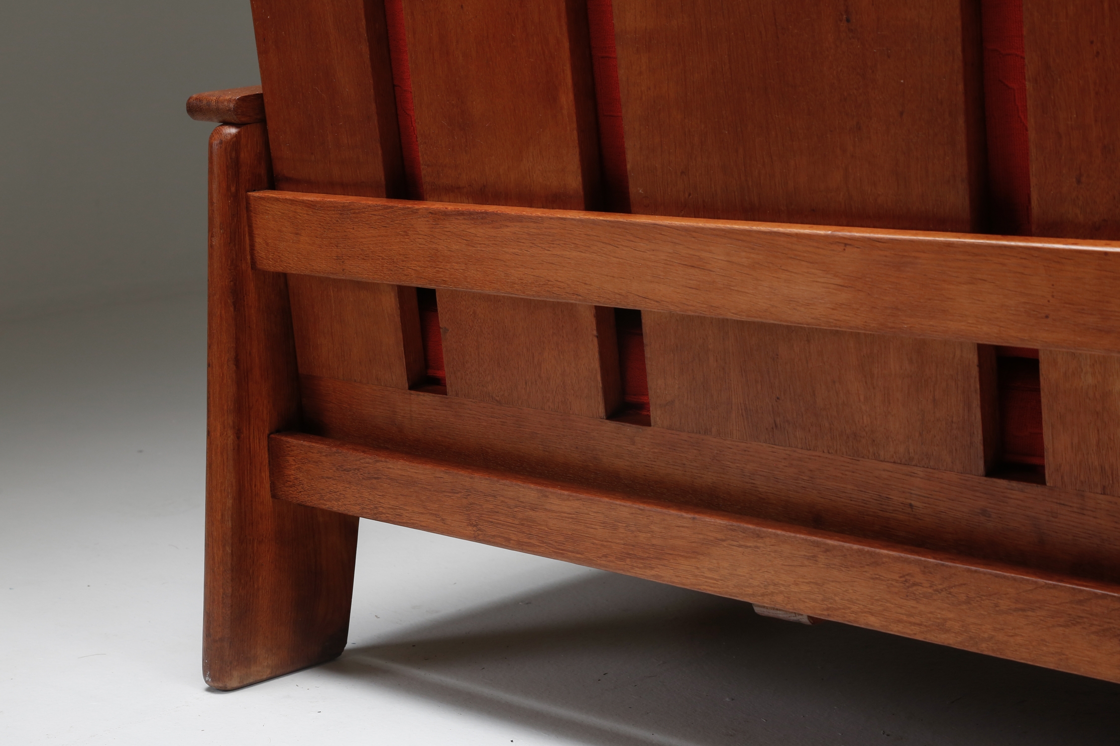 Dutch Oakwood Modernist Lounge Sofa by Bas Van Pelt - 1940's