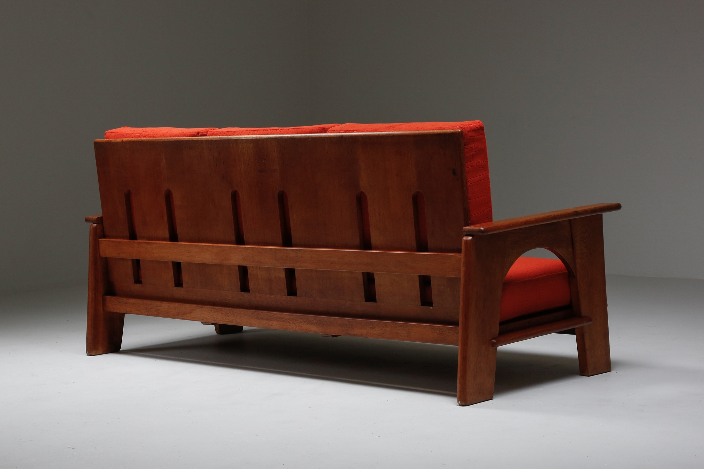 Dutch Oakwood Modernist Lounge Sofa by Bas Van Pelt - 1940's