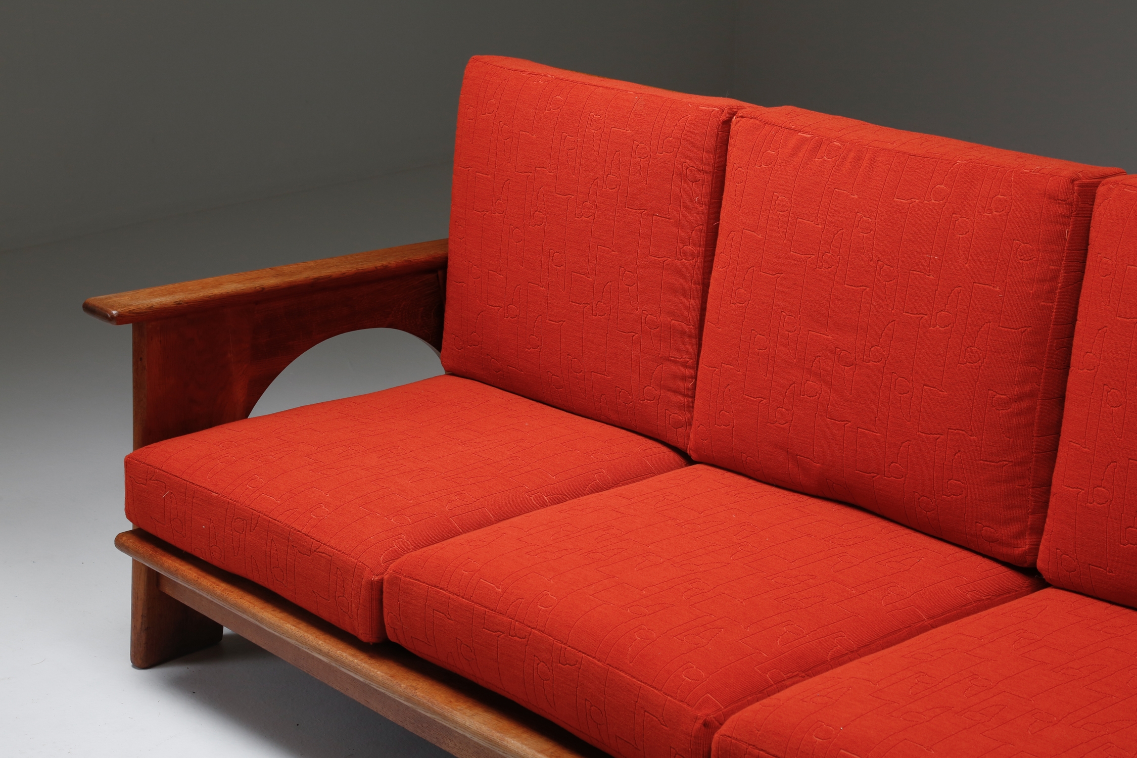 Dutch Oakwood Modernist Lounge Sofa by Bas Van Pelt - 1940's