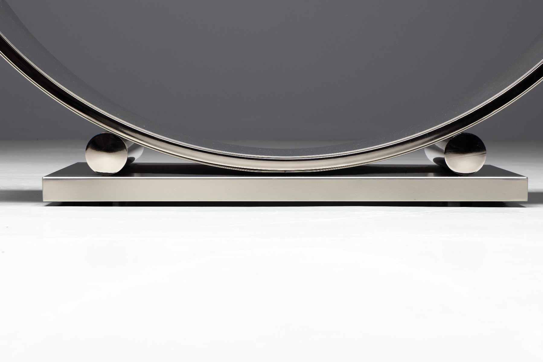 Belgo Chrom Table In Brushed Steel - 1970s