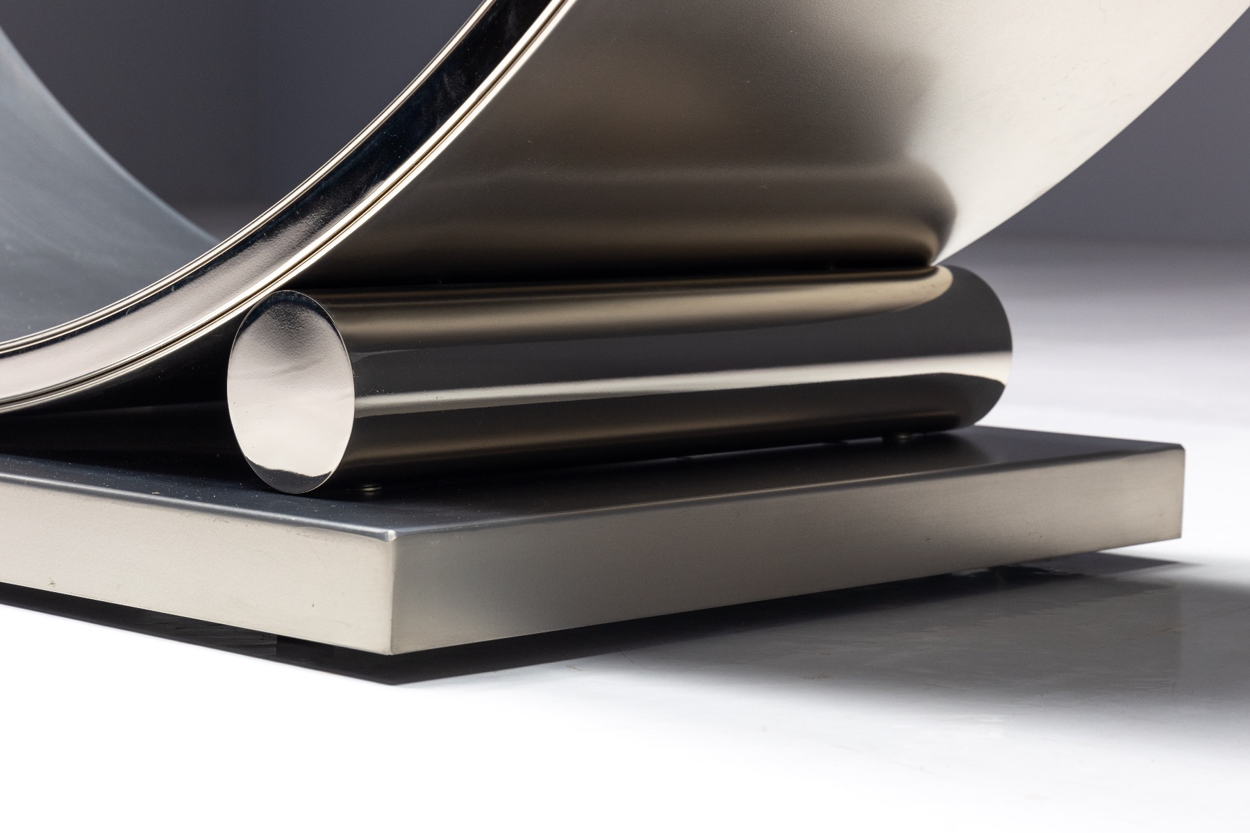 Belgo Chrom Table In Brushed Steel - 1970s