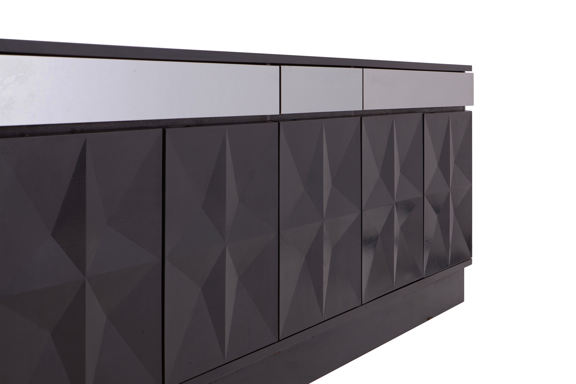 Large Brutalist Sideboard with Brushed Steel Details - 1960s