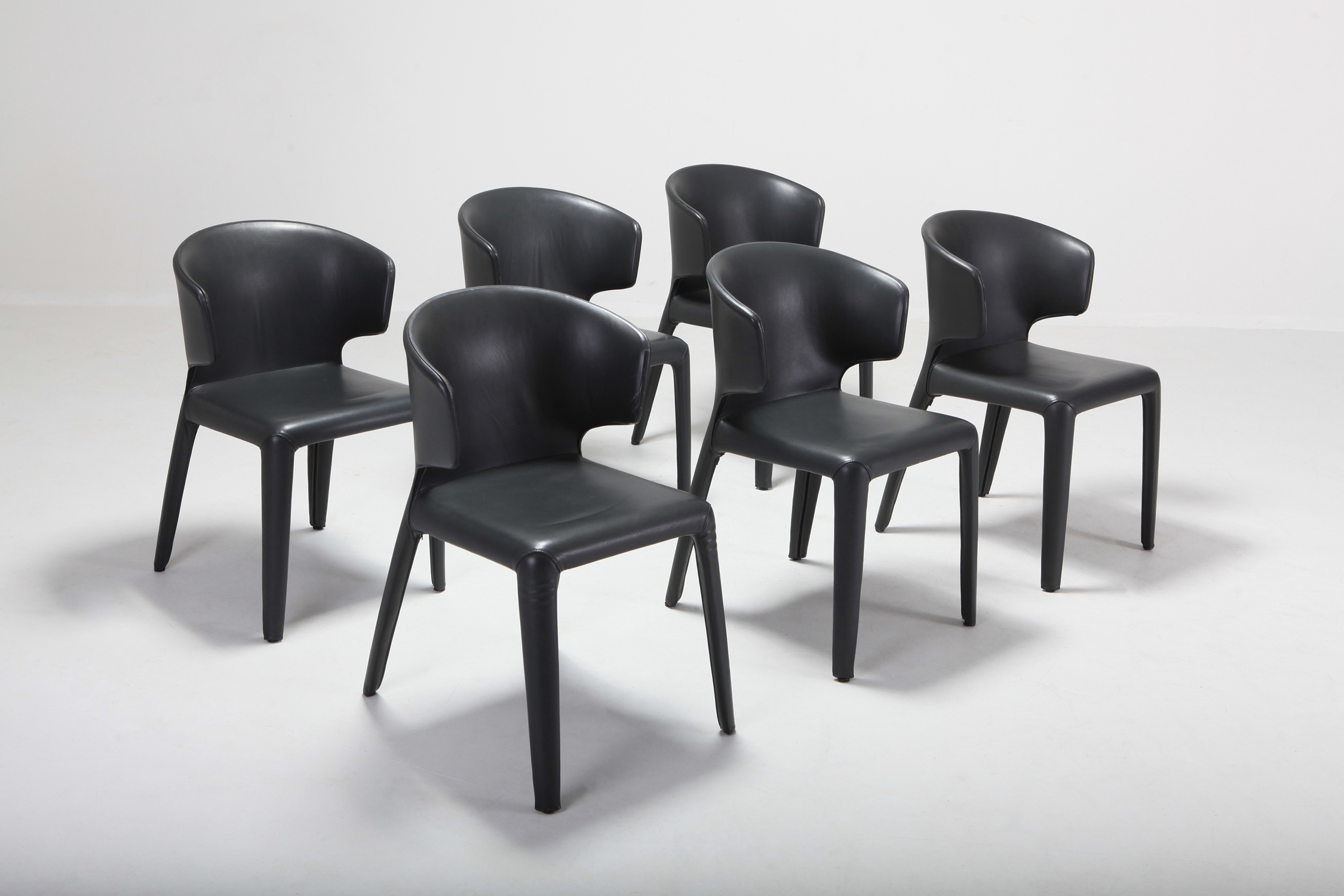 Cassina 367 Hola Chairs by Hannes Wettstein Full Leather Version - 2003