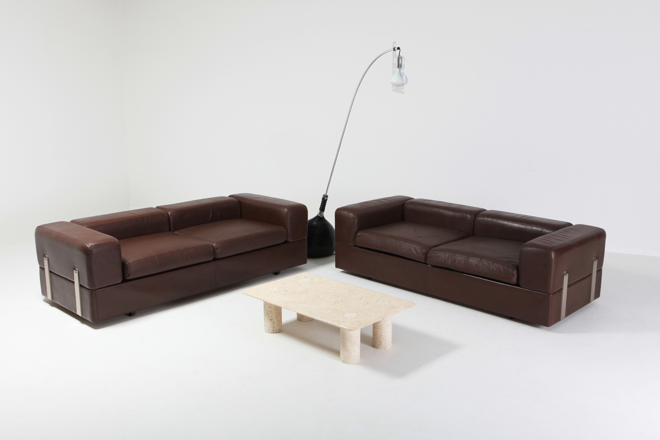 Angelo Mangiarotti Travertine Coffee Table for Up & Up - 1970s