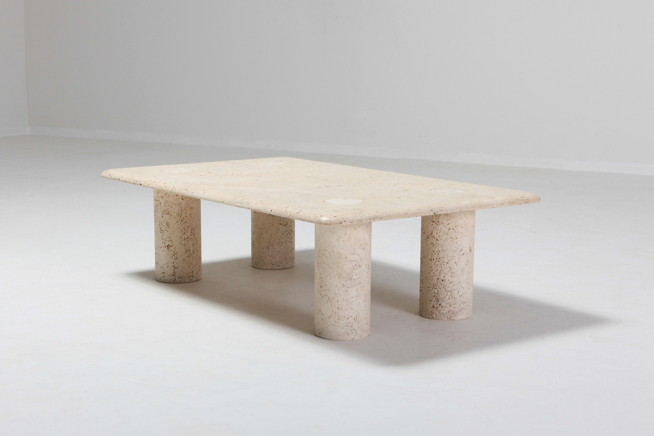 Angelo Mangiarotti Travertine Coffee Table for Up & Up - 1970s