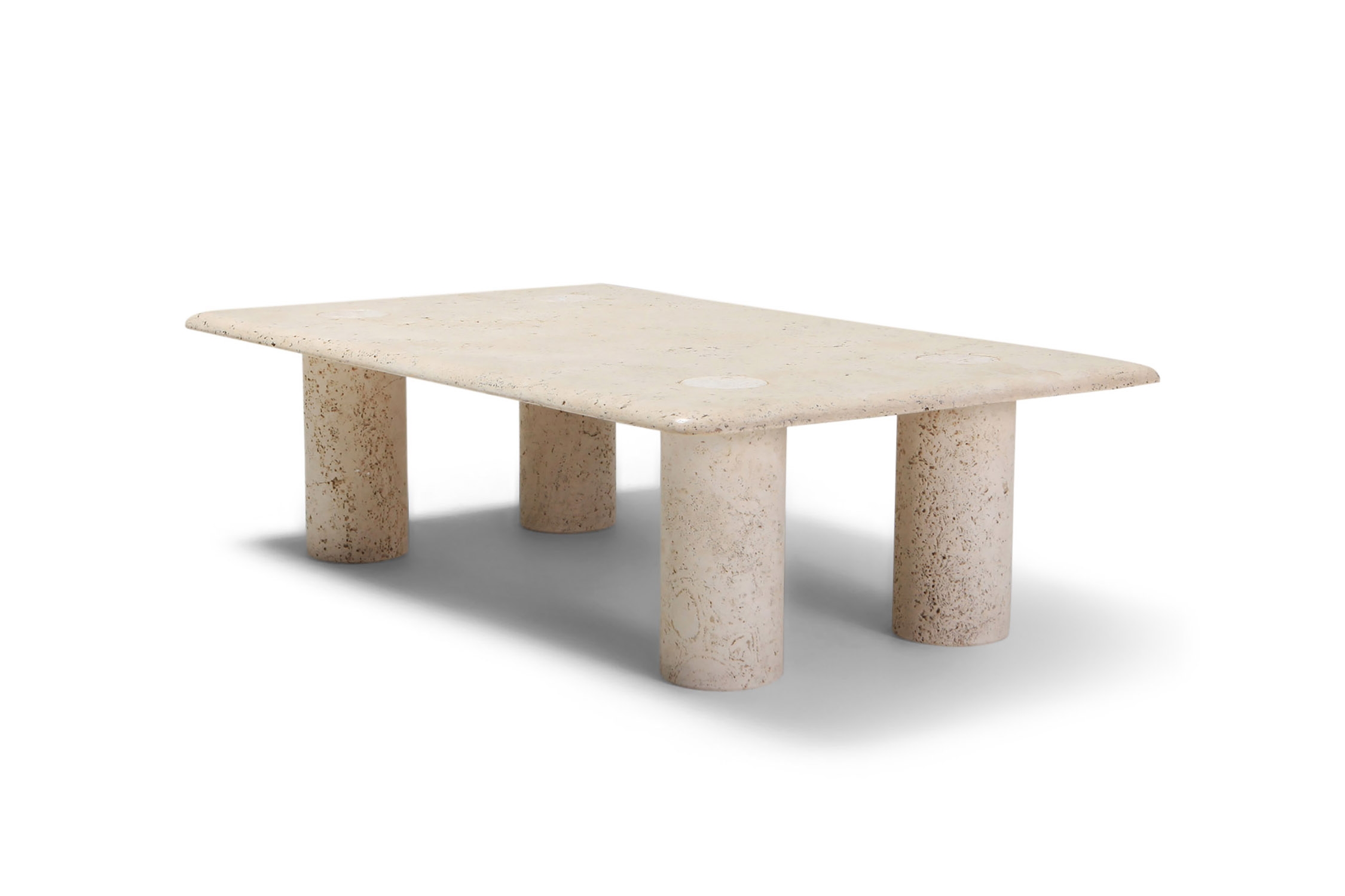 Angelo Mangiarotti Travertine Coffee Table for Up & Up - 1970s