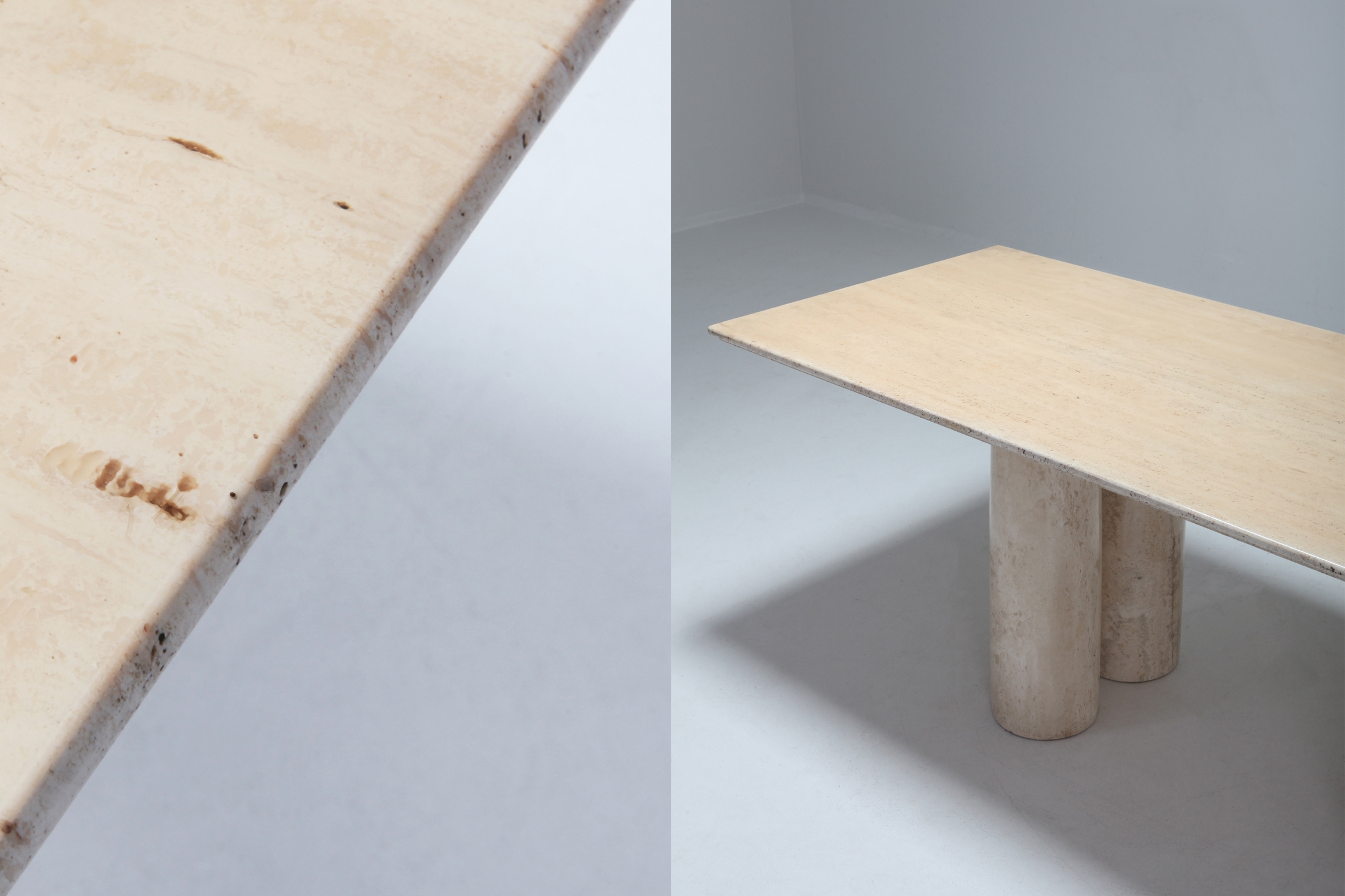 Travertine Dining Table by Mario Bellini 'Il Colonnato' - 1970s