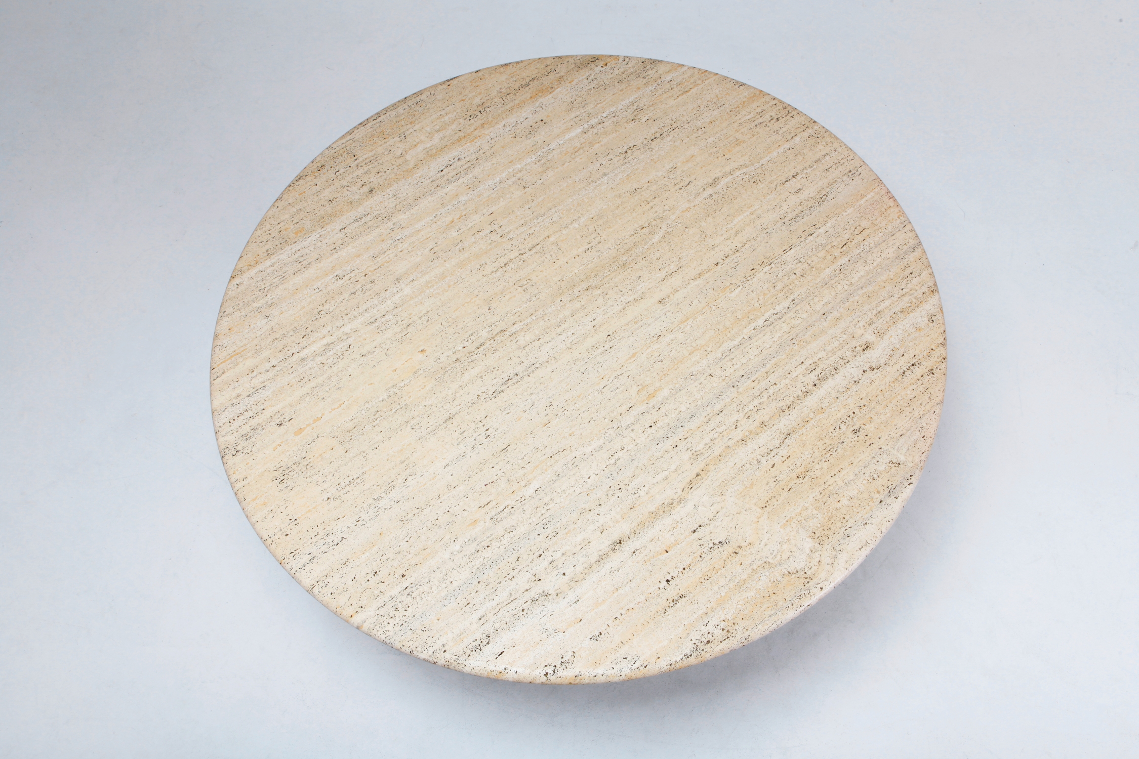 Angelo Mangiarotti Round Travertine Dining Table - 1970s