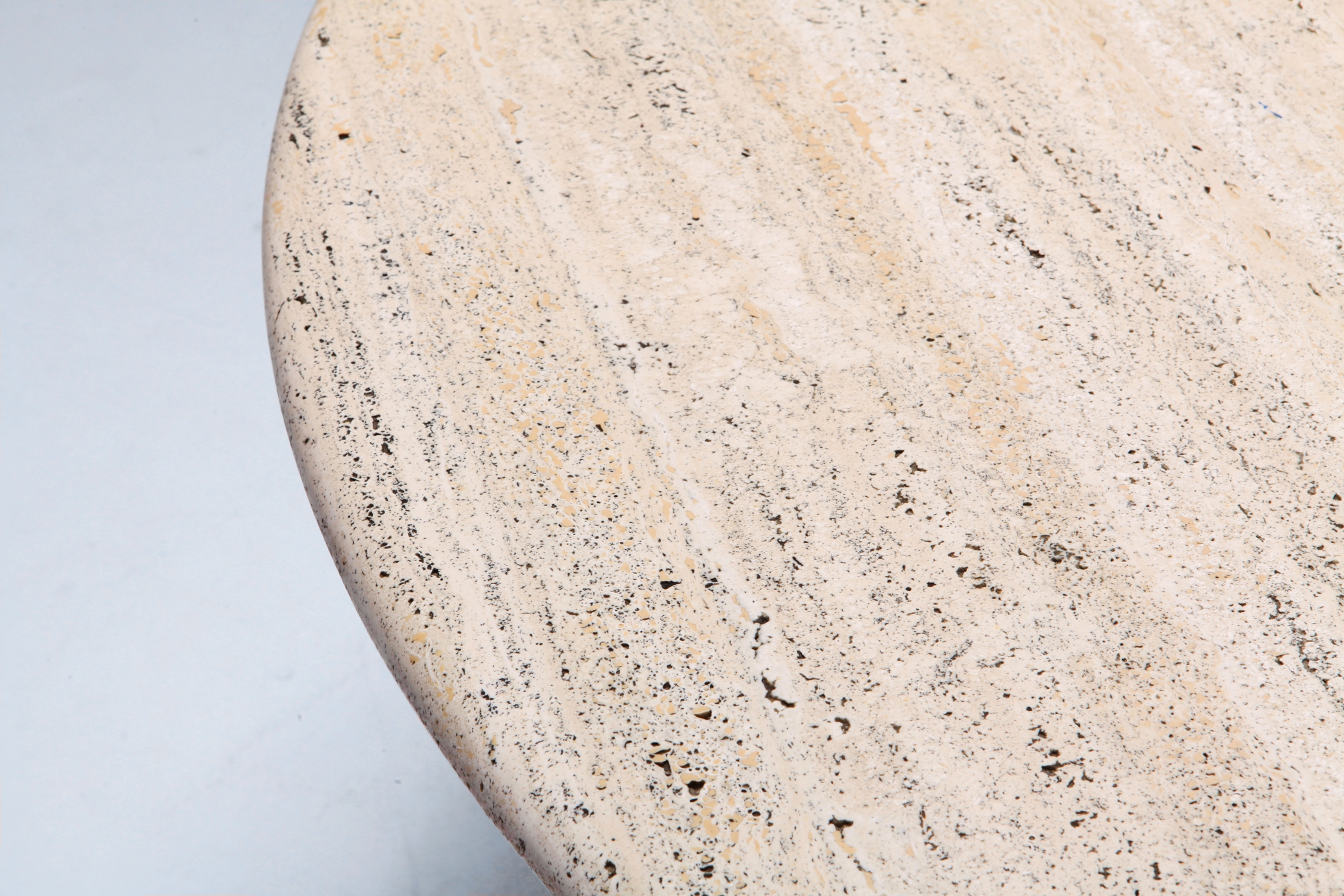 Angelo Mangiarotti Round Travertine Dining Table - 1970s