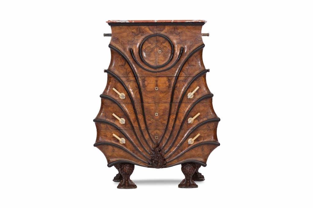 Rare Walnut Cabinet Chest In The Late Empire Taste - 1900s