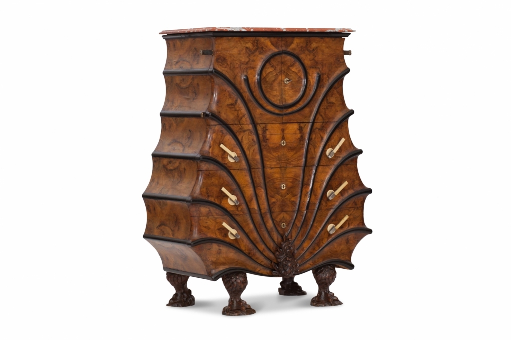 Rare Walnut Cabinet Chest In The Late Empire Taste - 1900s