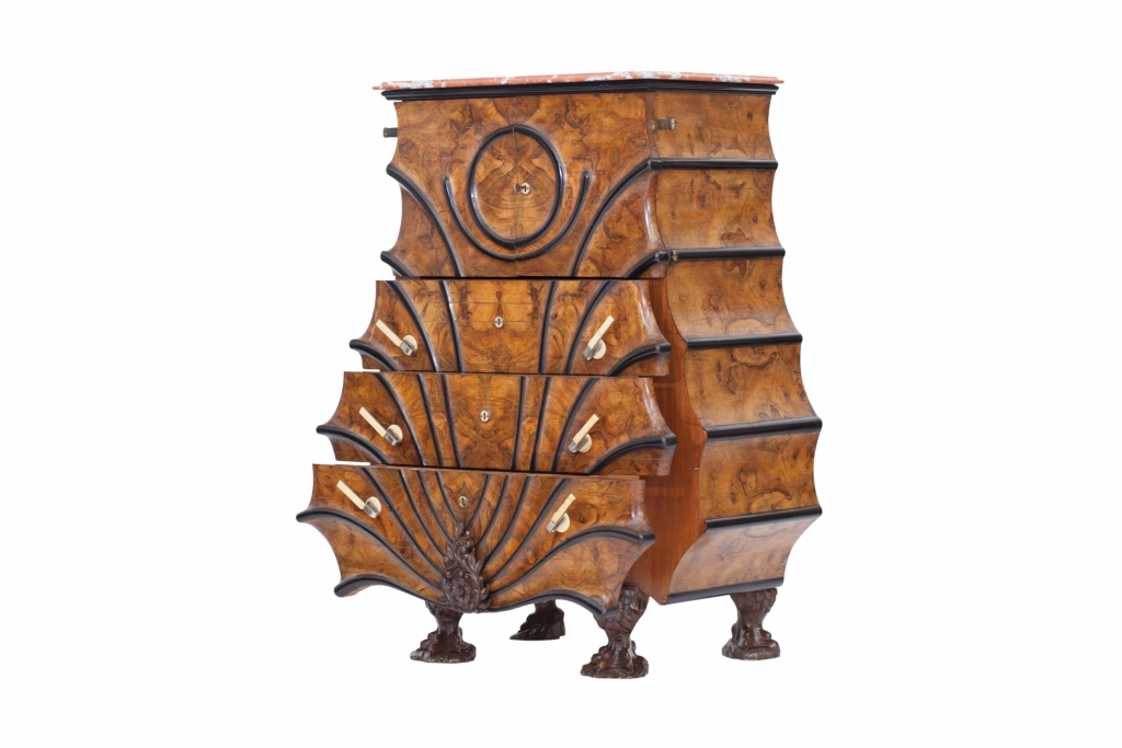 Rare Walnut Cabinet Chest In The Late Empire Taste - 1900s