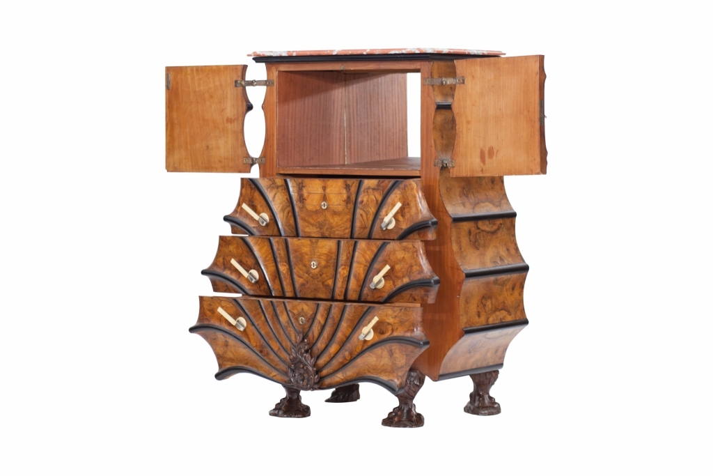 Rare Walnut Cabinet Chest In The Late Empire Taste - 1900s