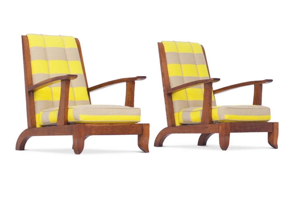 Important Pair Of French Lounge Chairs - 1930s