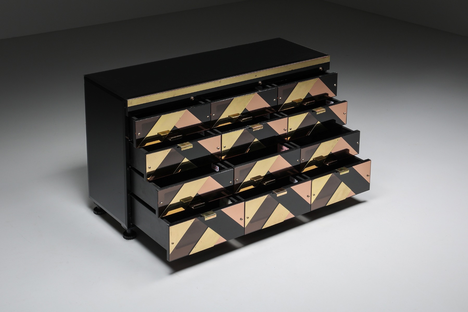 Black & Gold Hollywood Regency Sideboard - 2000s