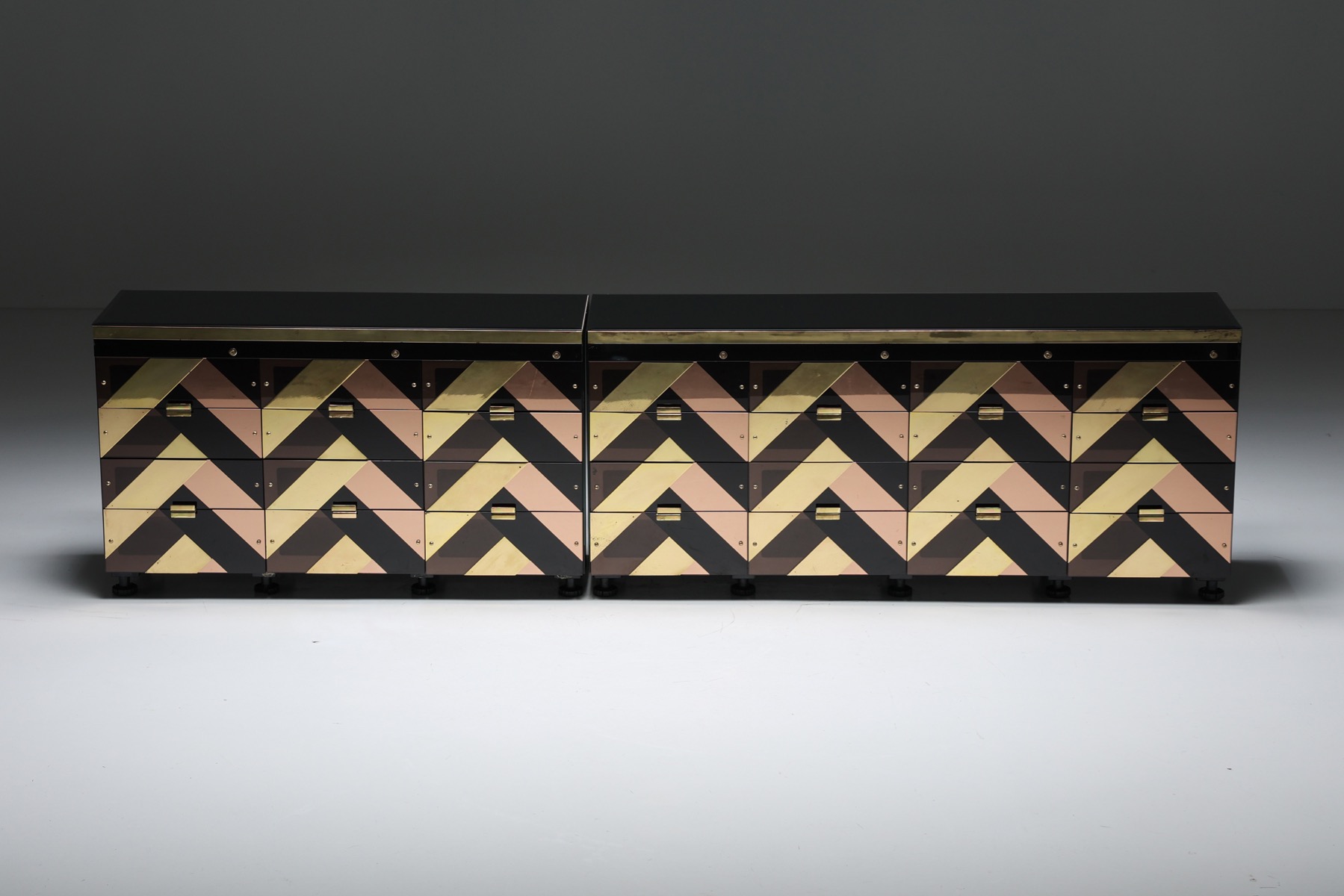Black & Gold Hollywood Regency Sideboard - 2000s