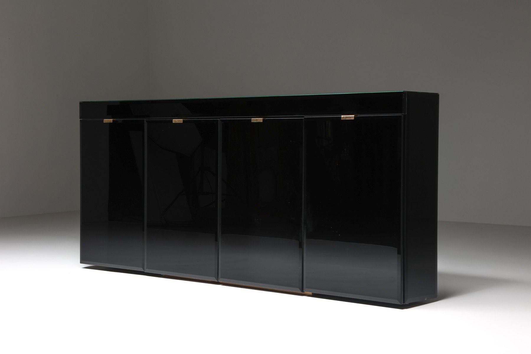 Hyalite Glass Credenza in the style of Maison Jansen - 1980s