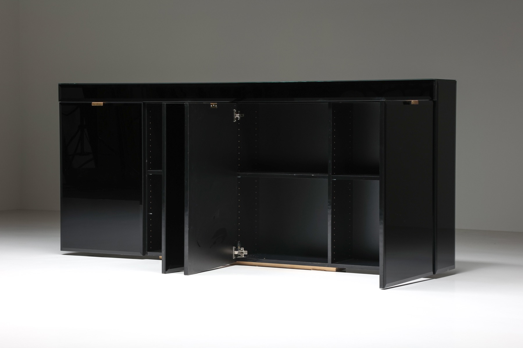 Hyalite Glass Credenza in the style of Maison Jansen - 1980s