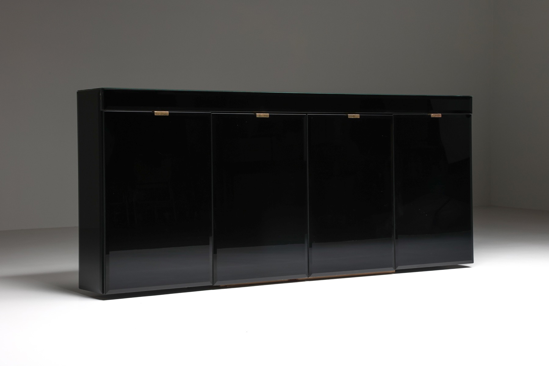 Hyalite Glass Credenza in the style of Maison Jansen - 1980s