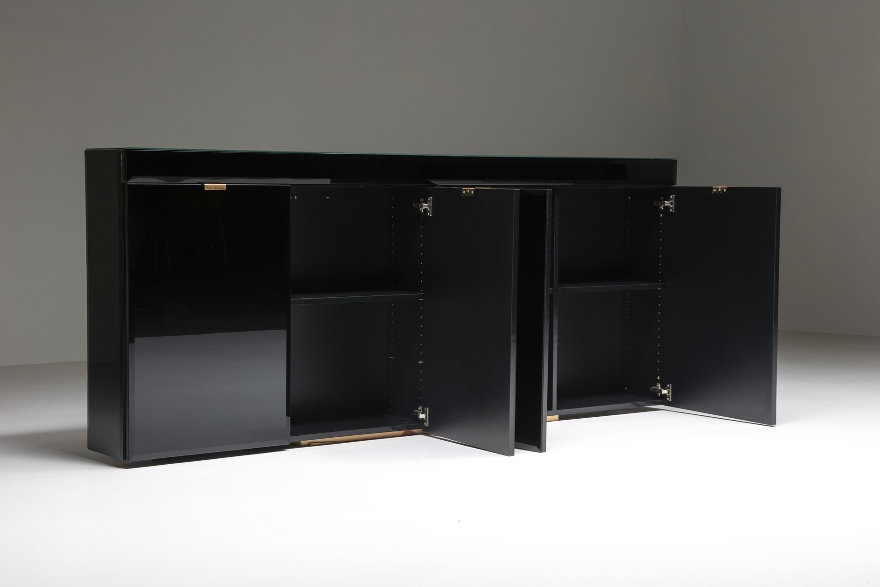 Hyalite Glass Credenza in the style of Maison Jansen - 1980s