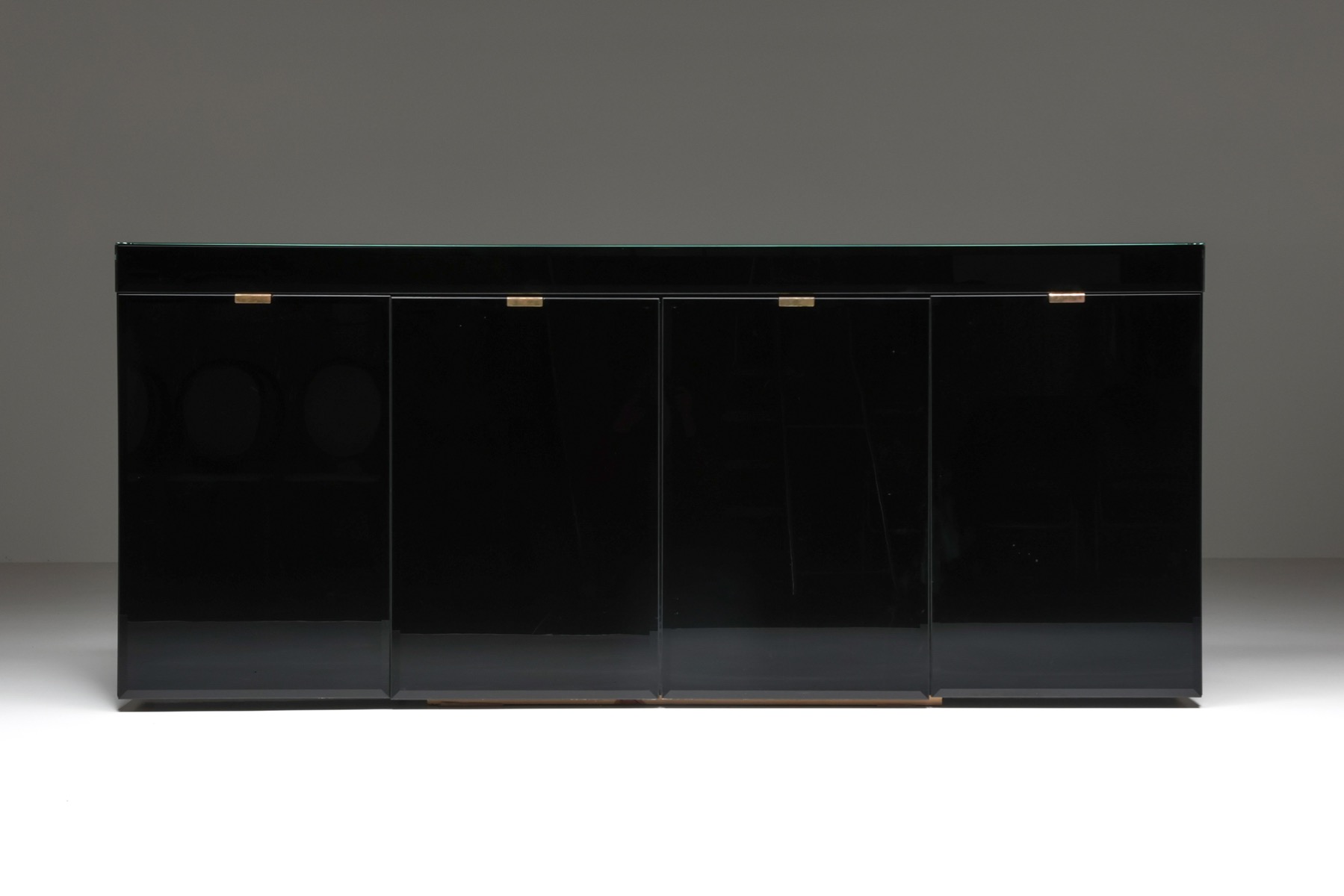 Hyalite Glass Credenza in the style of Maison Jansen - 1980s