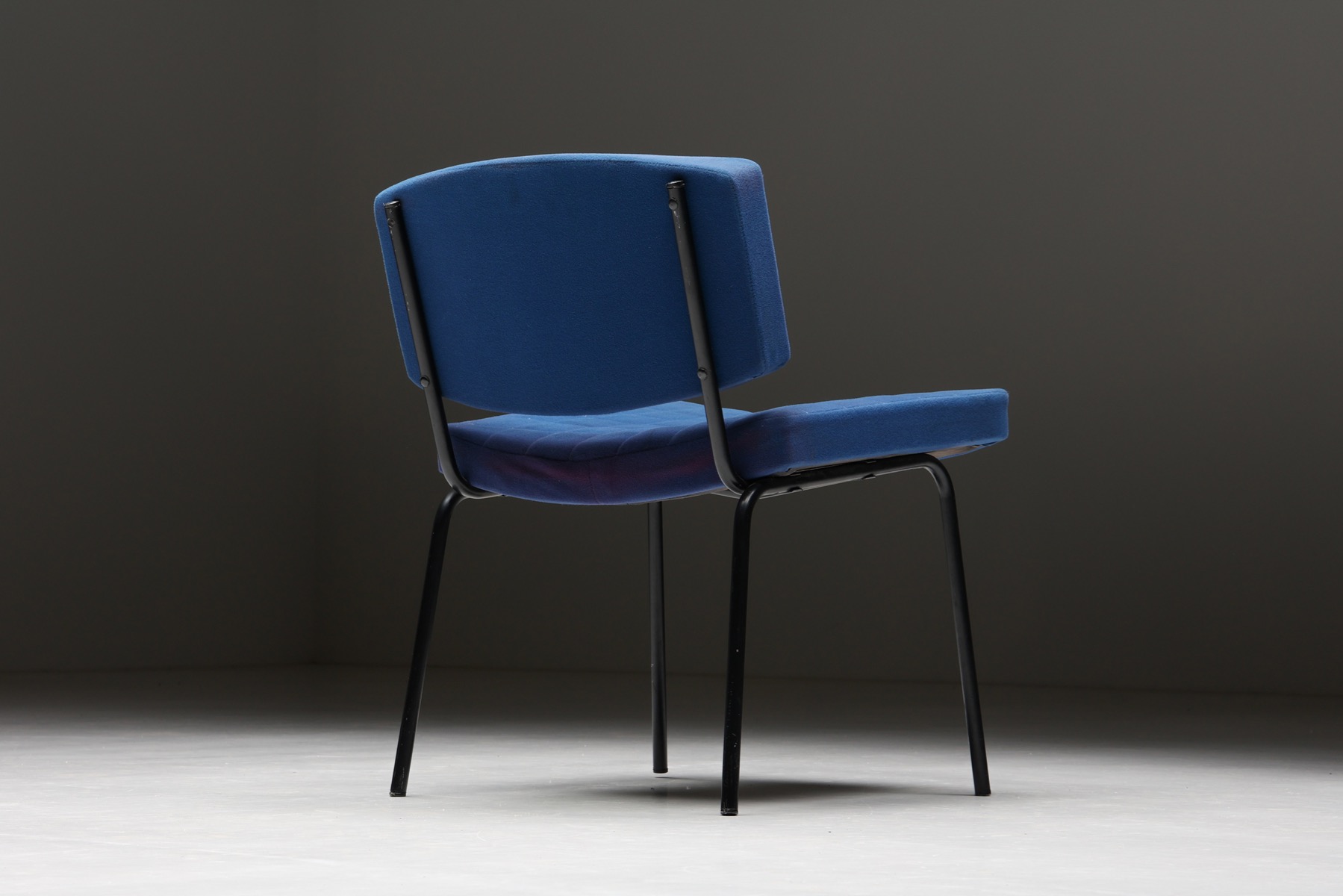 Chairs in Blue Fabric & Metal Frame - 1980's