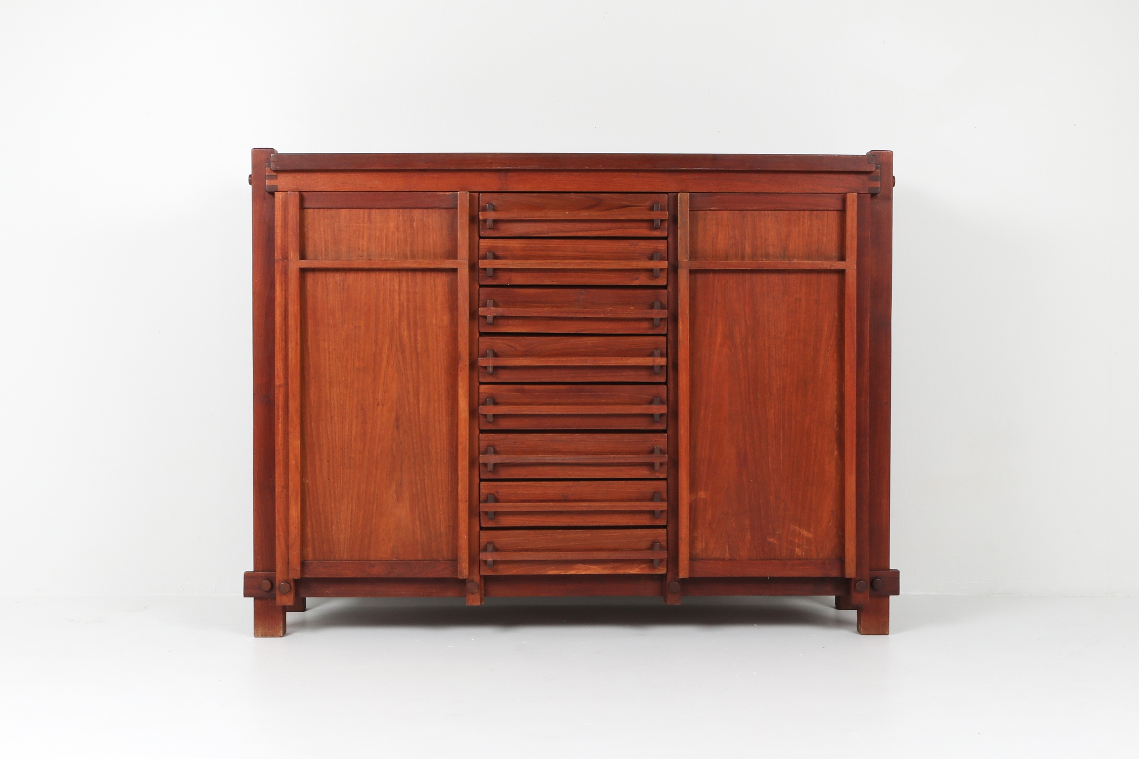 French Elm Cabinet In The Style Of Pierre Chapo - 1960s