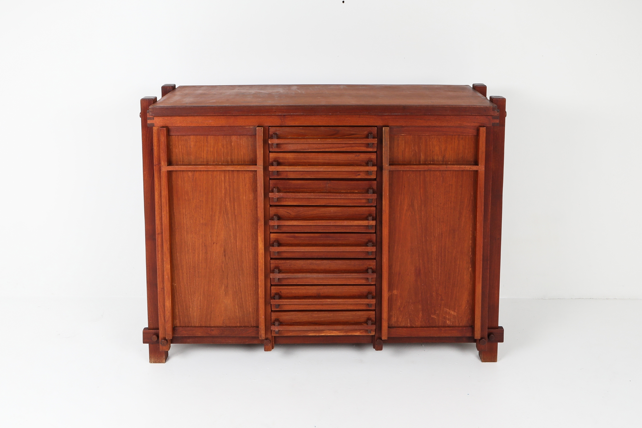 French Elm Cabinet In The Style Of Pierre Chapo - 1960s