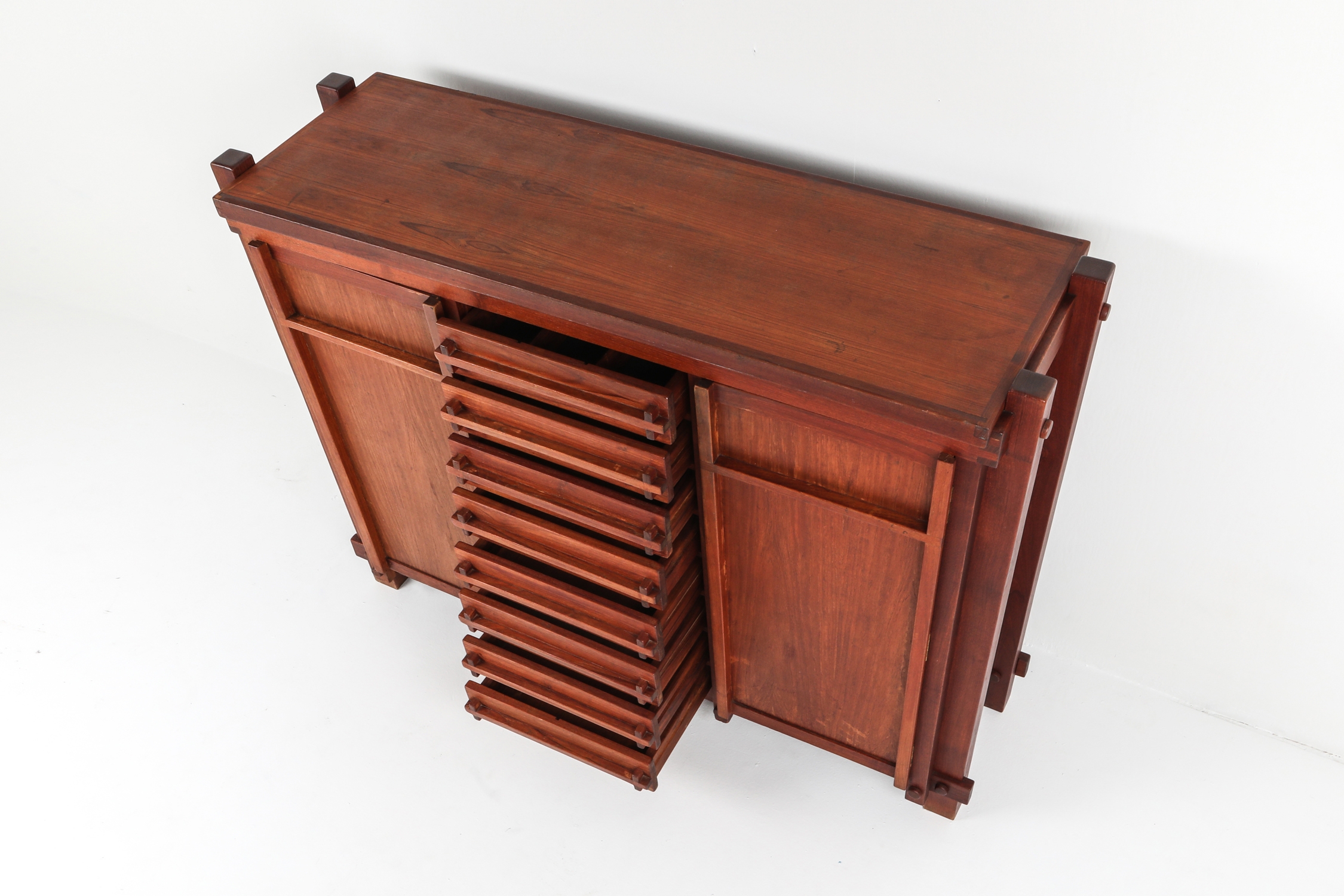 French Elm Cabinet In The Style Of Pierre Chapo - 1960s