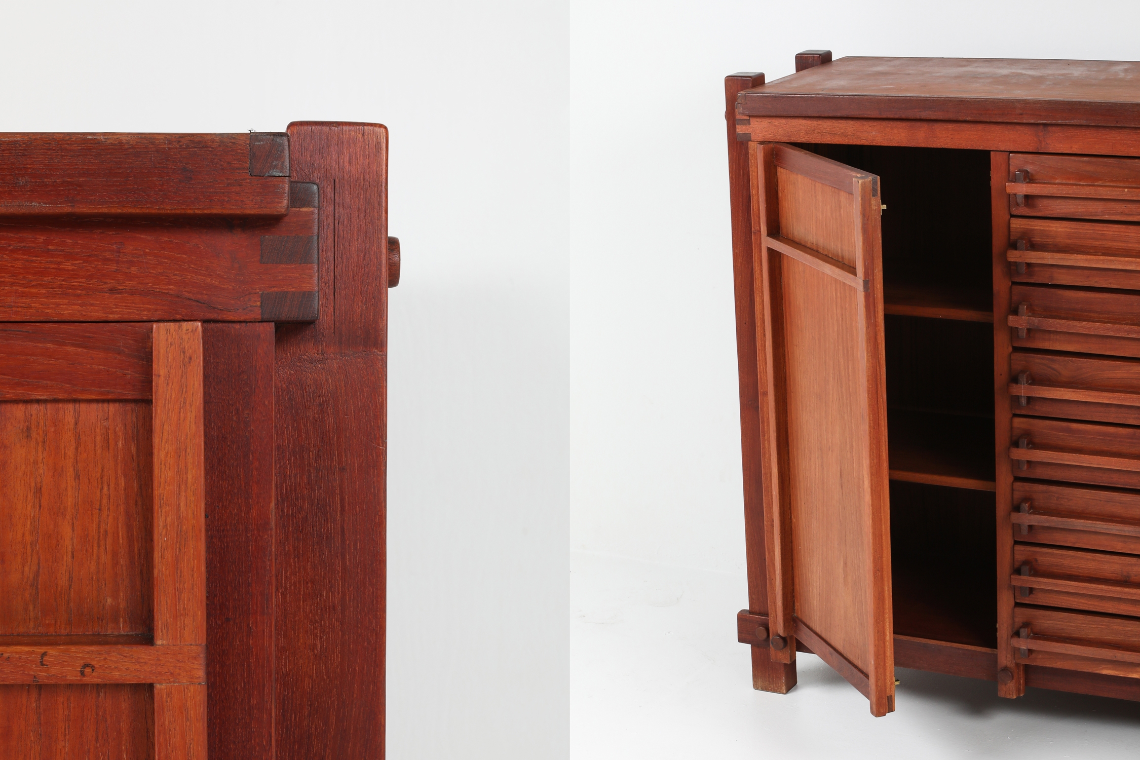 French Elm Cabinet In The Style Of Pierre Chapo - 1960s