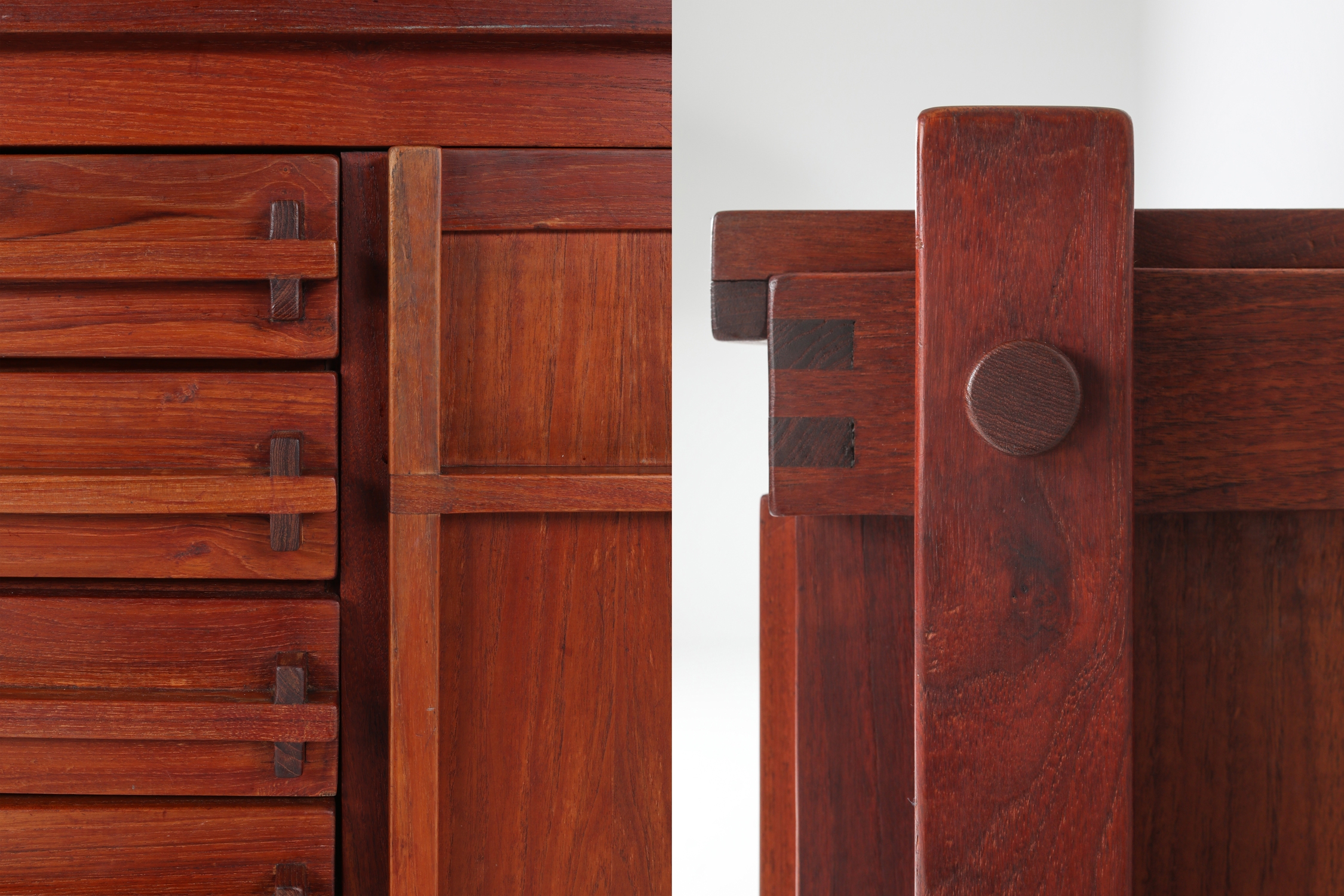 French Elm Cabinet In The Style Of Pierre Chapo - 1960s