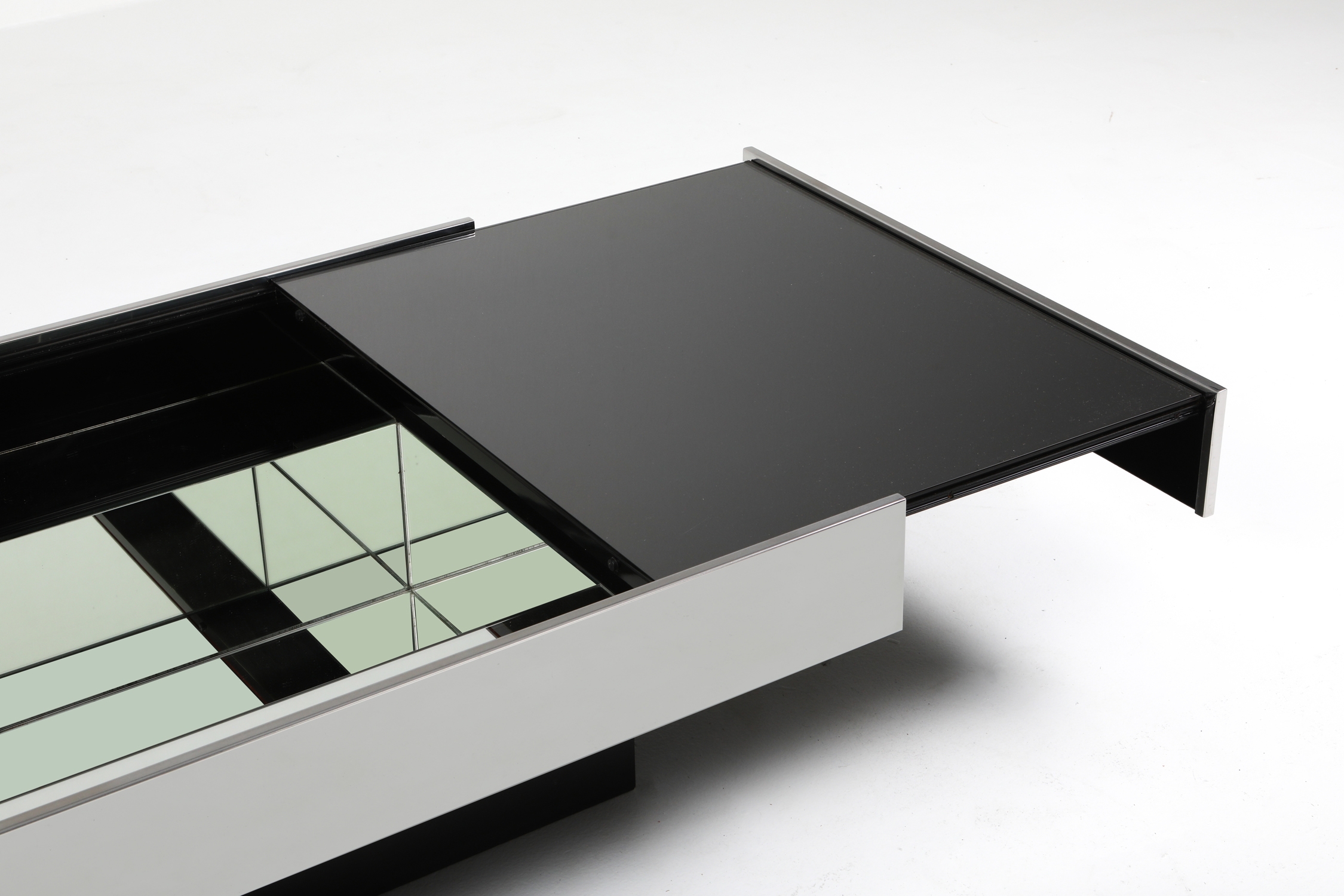 Willy Rizzo Sliding Chrome Coffee Table for Cidue - 1970s