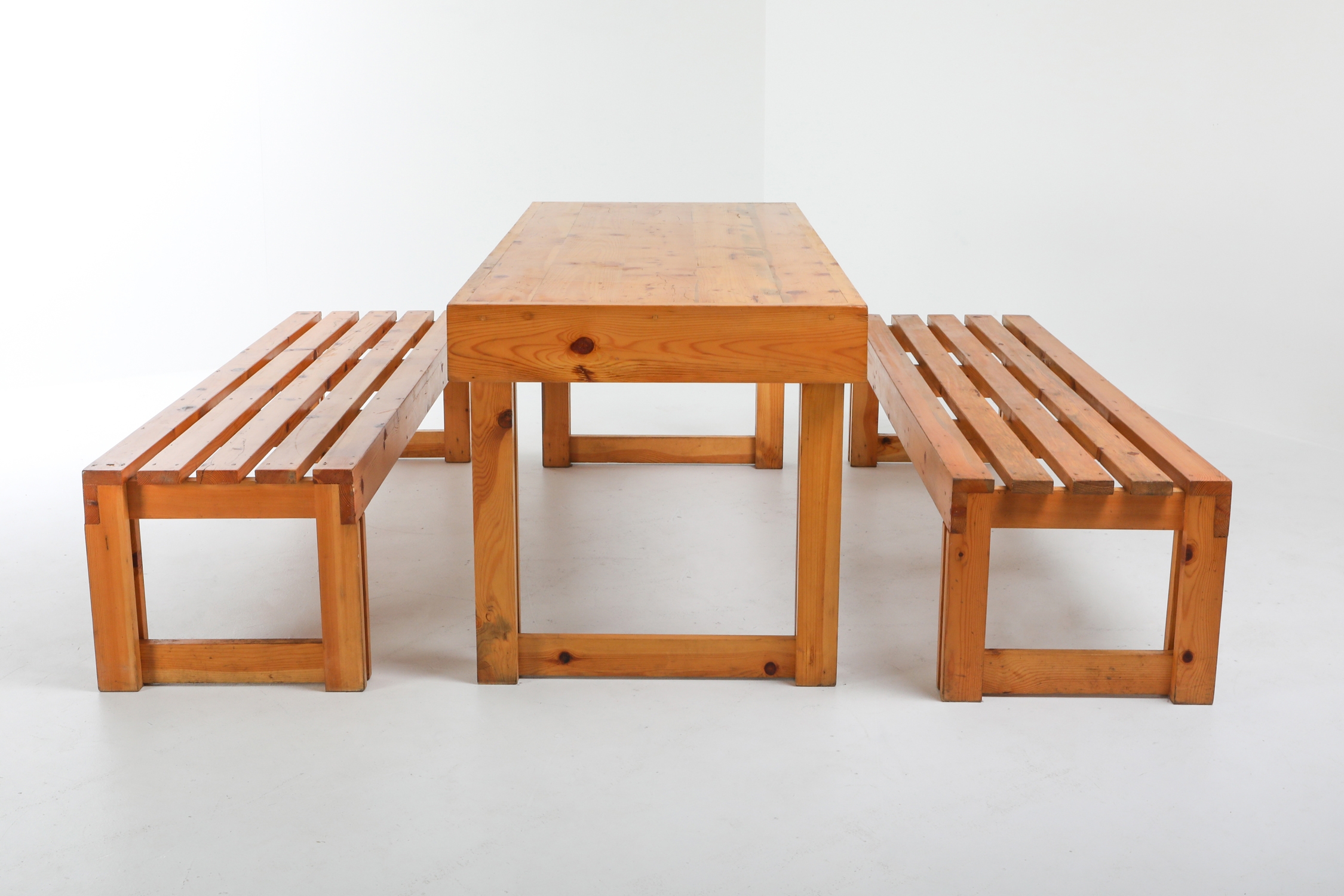 Italian Pine Bench from Old Vinery - 1960s